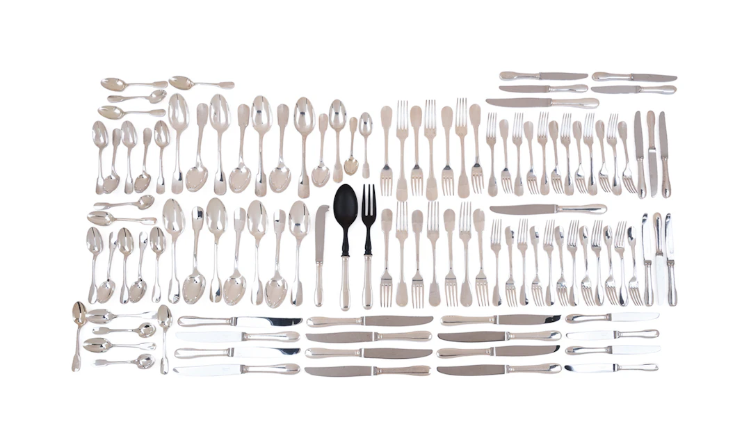 Christofle, "Cluny" Silverplate Flatware for 14