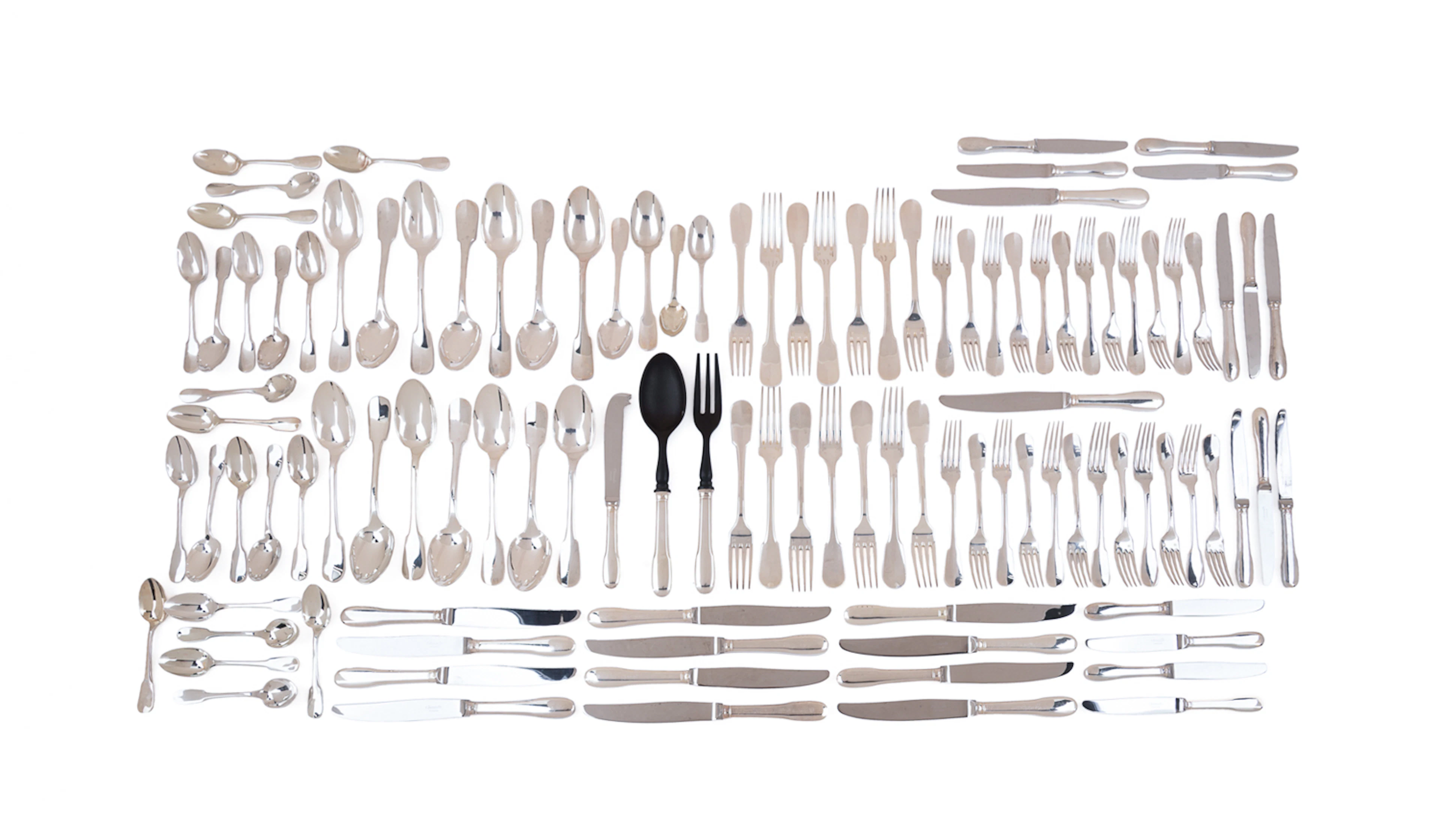 Christofle, "Cluny" Silverplate Flatware for 14