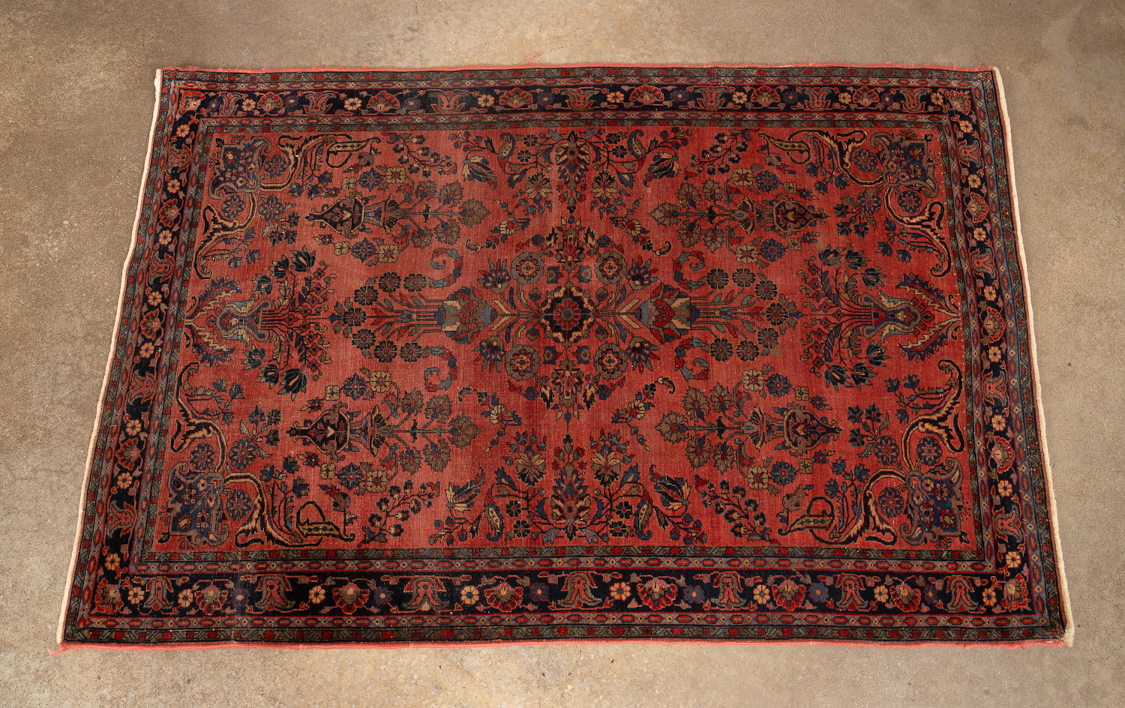 Persian Sarouk Rug, 20th C., Light Red/Blue