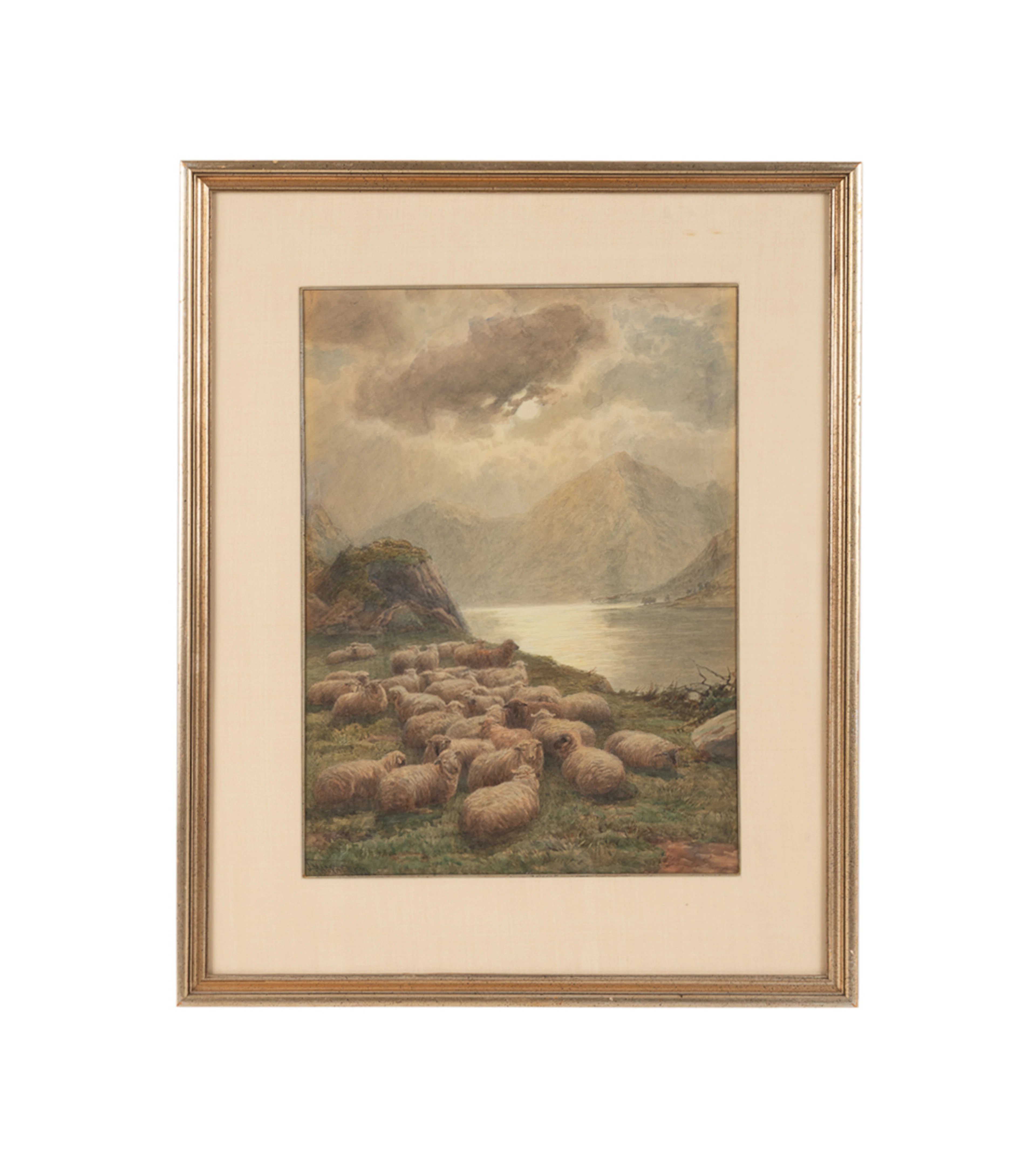 John MacPherson, Flock of Sheep, 20th C., Gouache