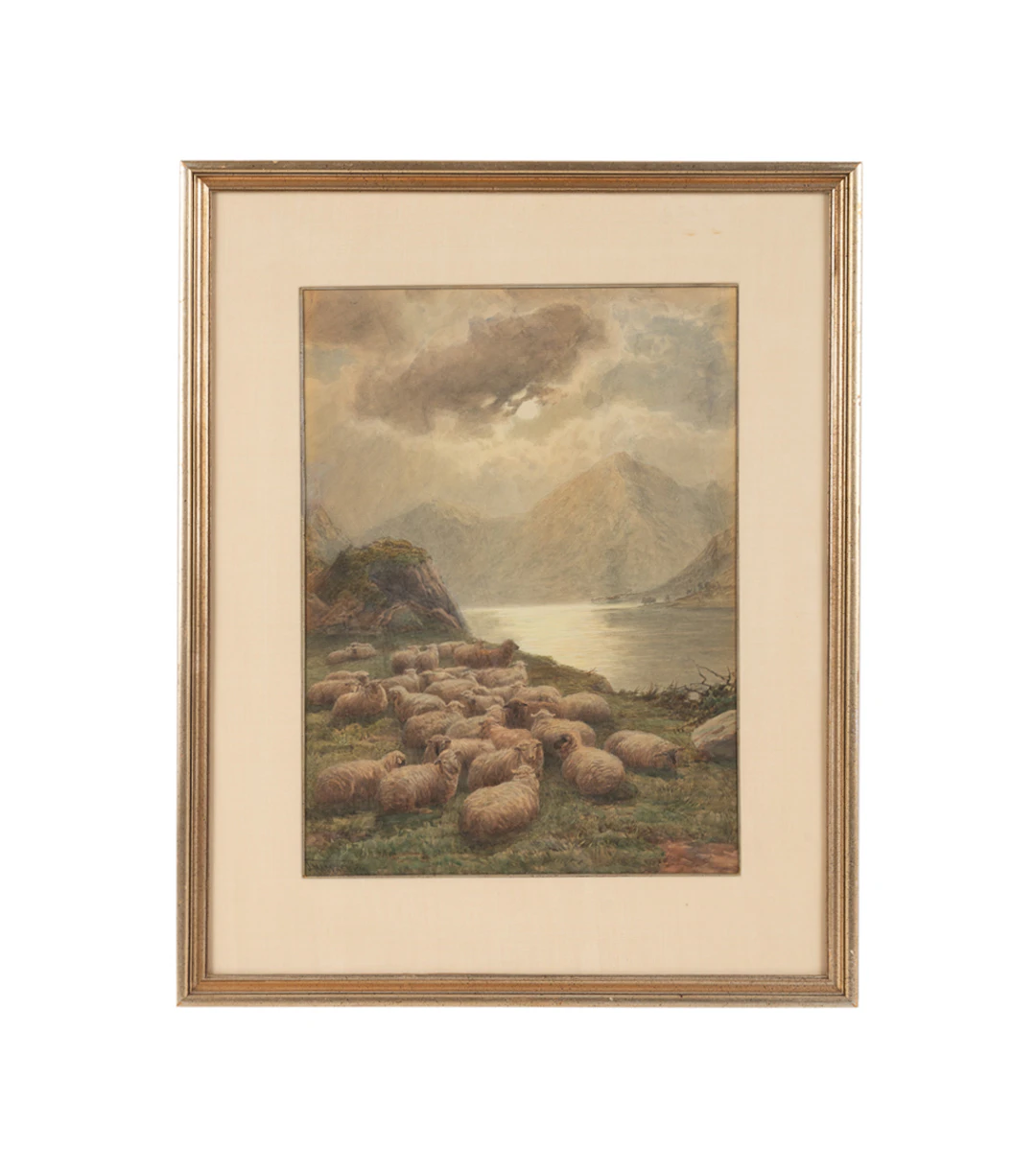John MacPherson, Flock of Sheep, 20th C., Gouache