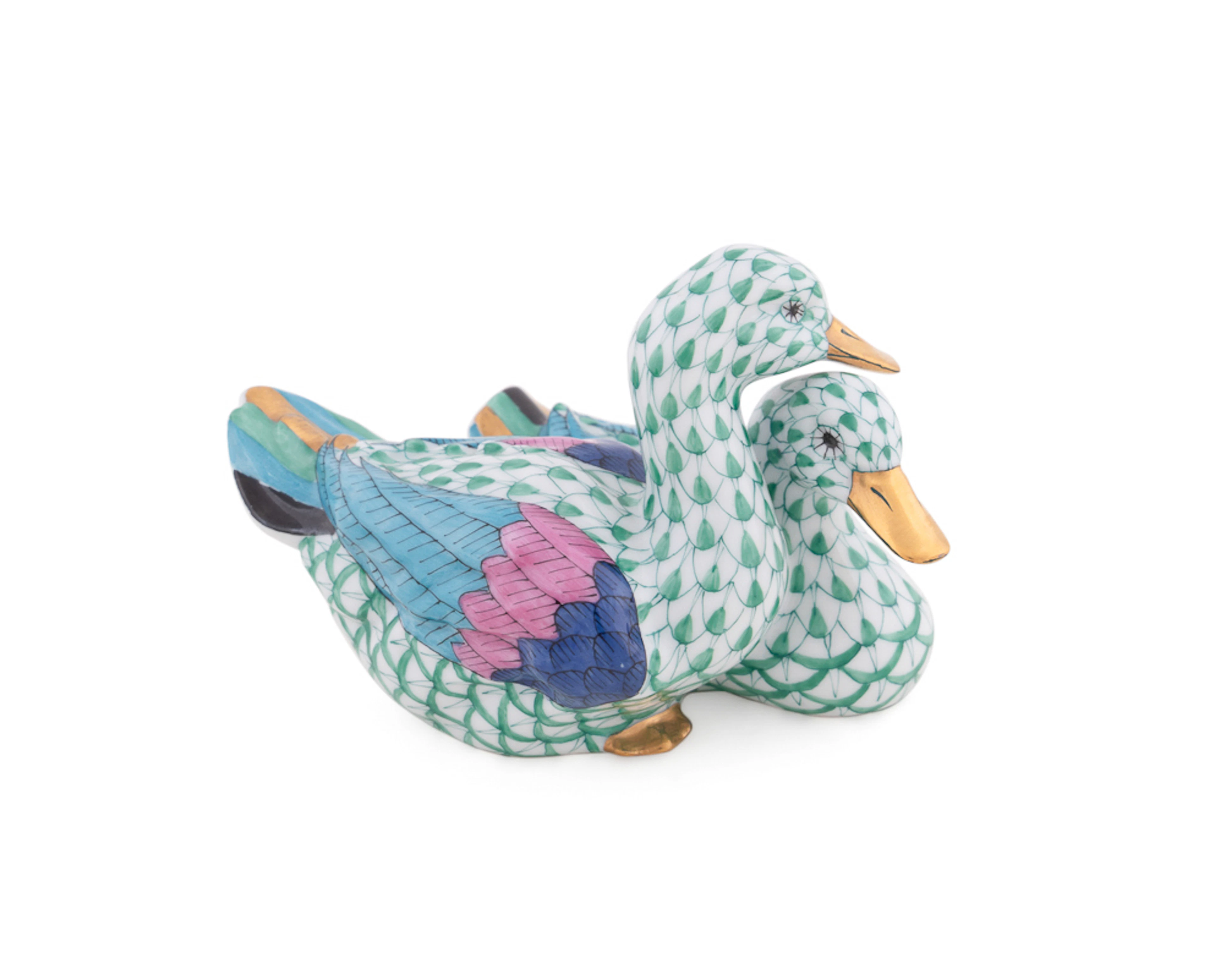 Herend "Pair of Ducks" Porcelain Figure, 1991