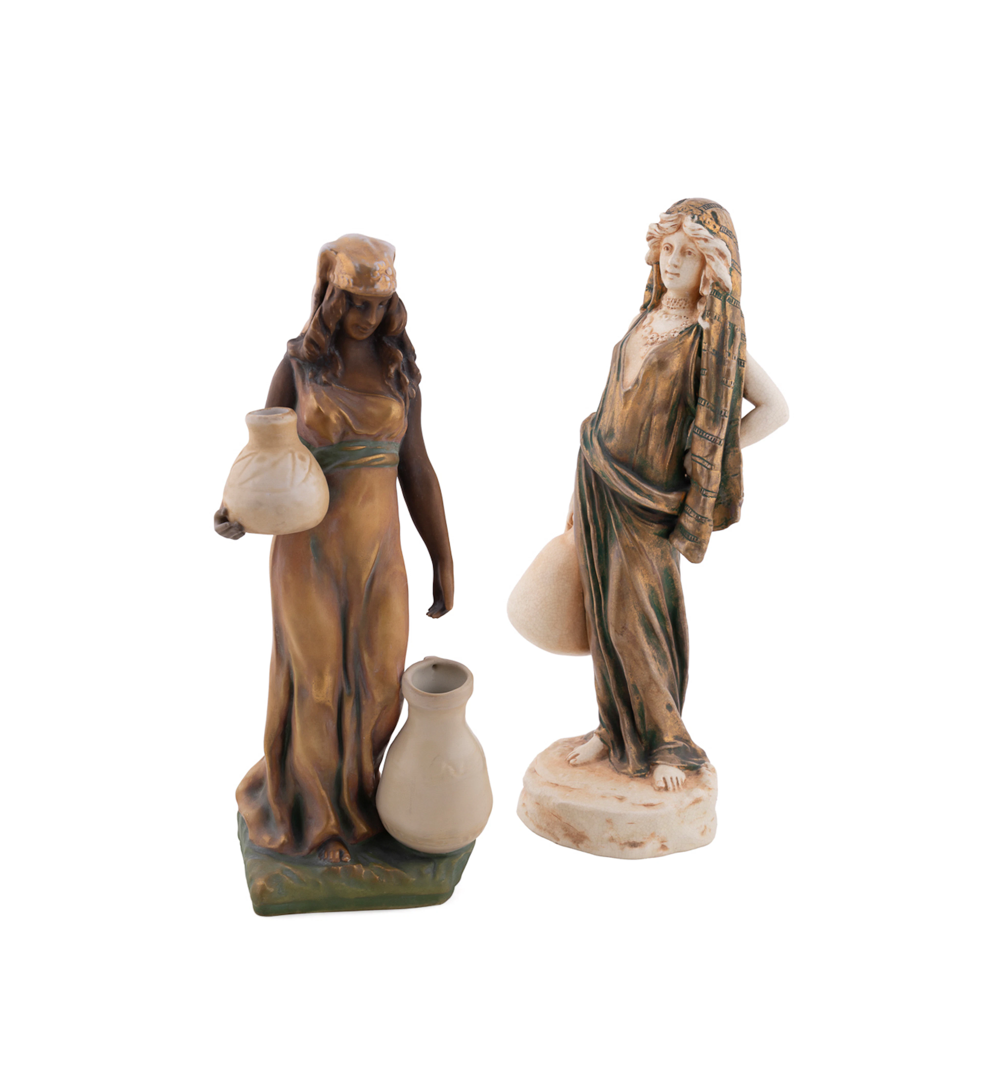 Two Female Orientalist Porcelain Figures, C. 1910