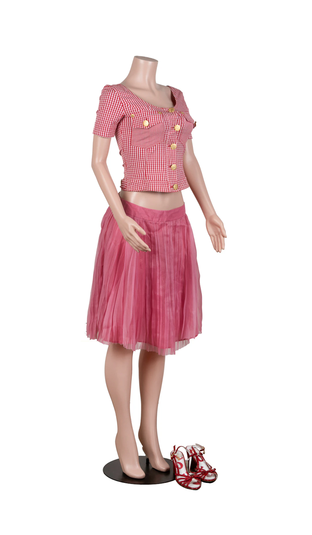 Moschino Top, Skirt and Heel Group, Red & Pink