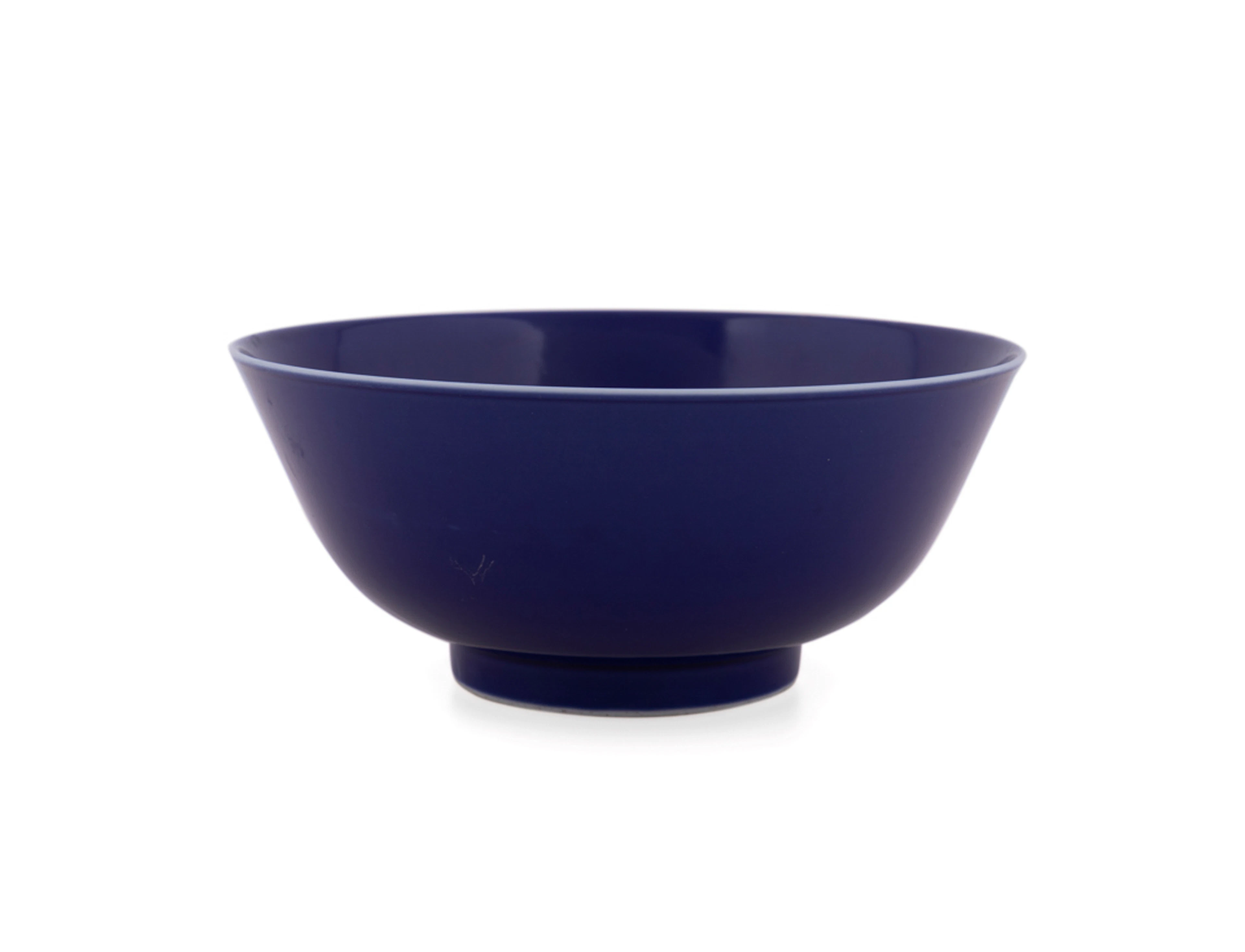 19th C. Chinese Blue Glazed Footed Porcelain Bowl