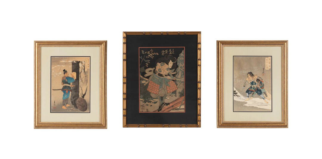 Three Ukiyo-e Prints, Gekko and Kunisada