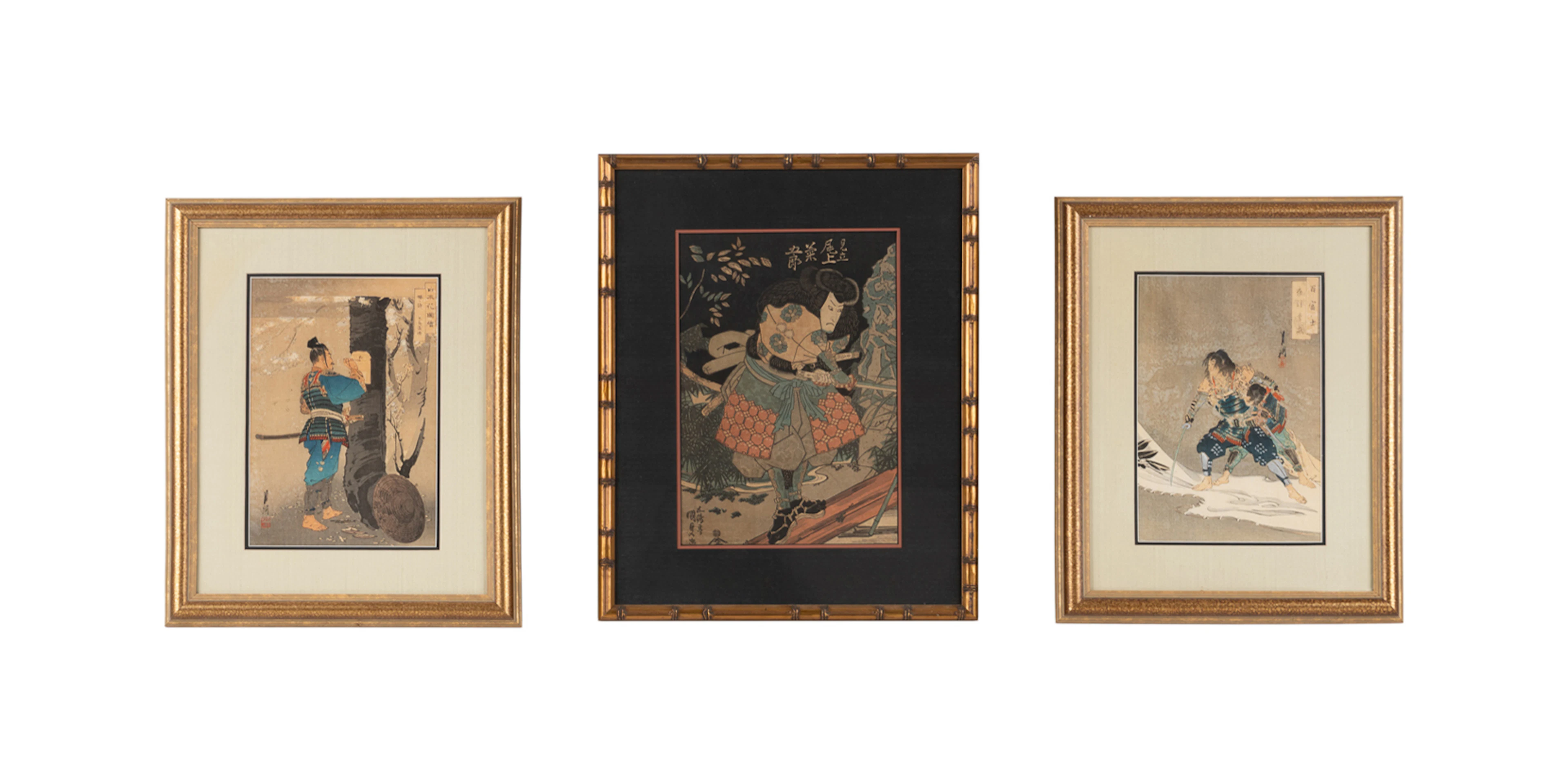 Three Ukiyo-e Prints, Gekko and Kunisada
