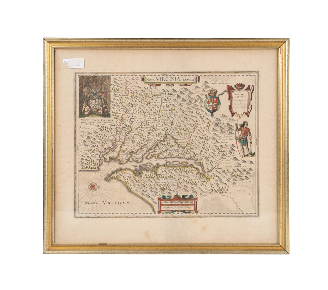 Map of Virginia & Chesapeake Bay, Circa 1635
