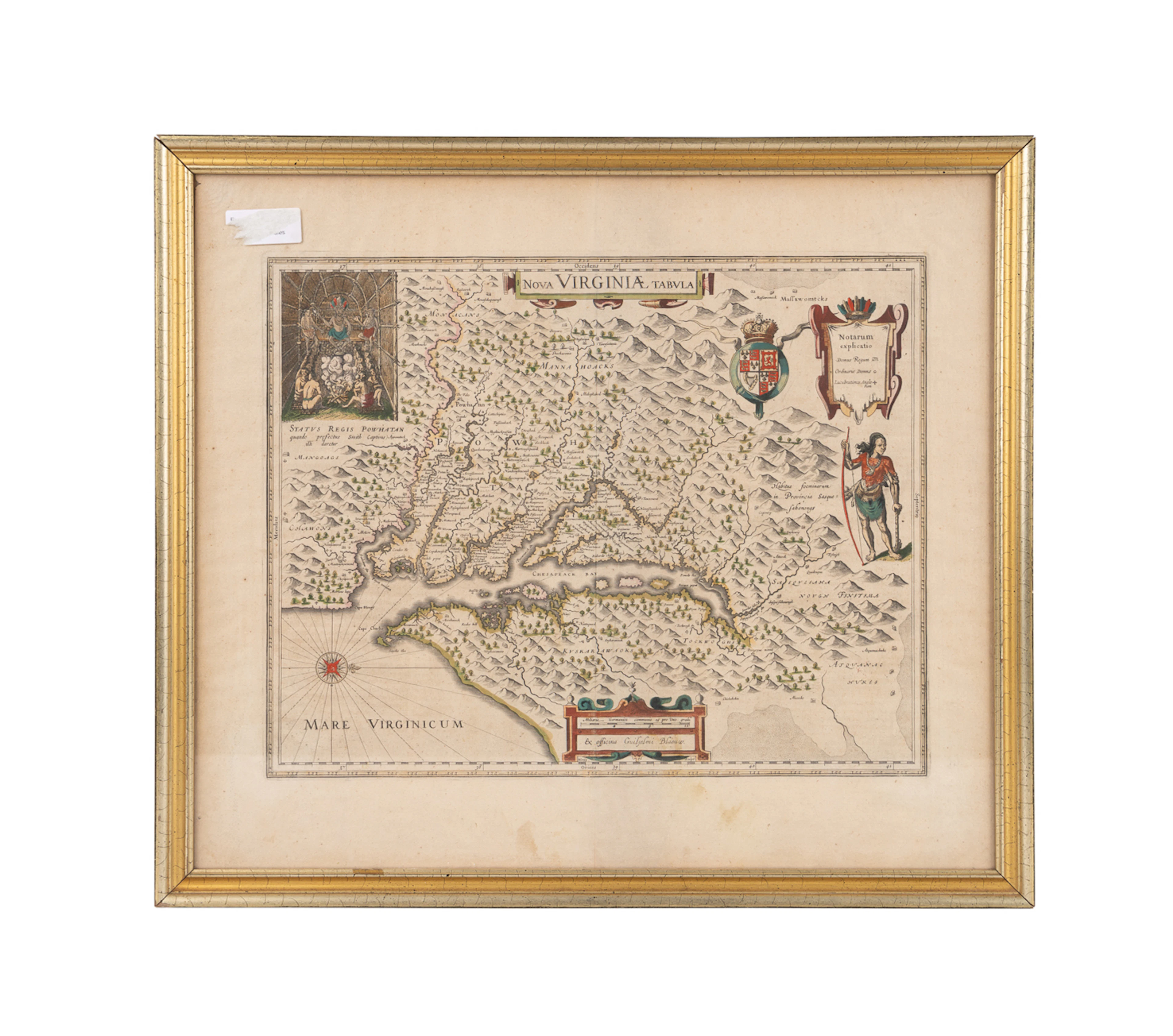 Map of Virginia & Chesapeake Bay, Circa 1635