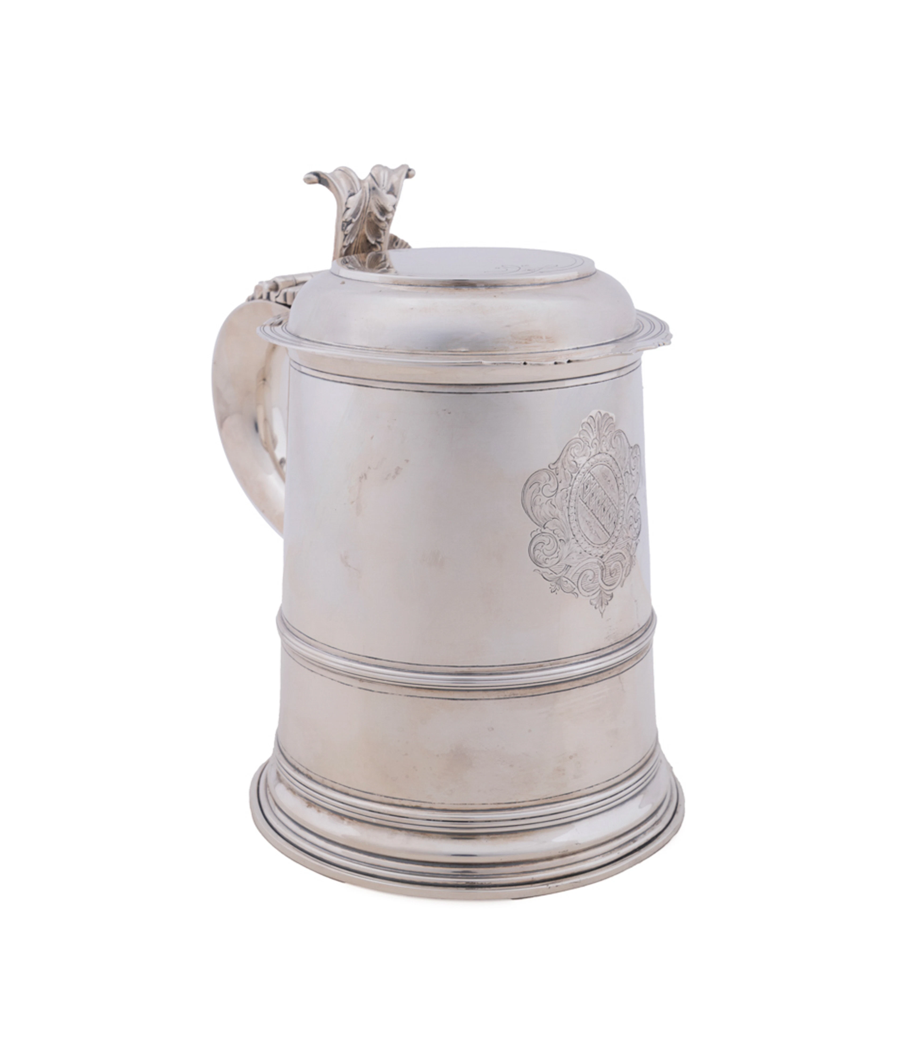 Currier & Roby, Large Armorial Sterling Tankard