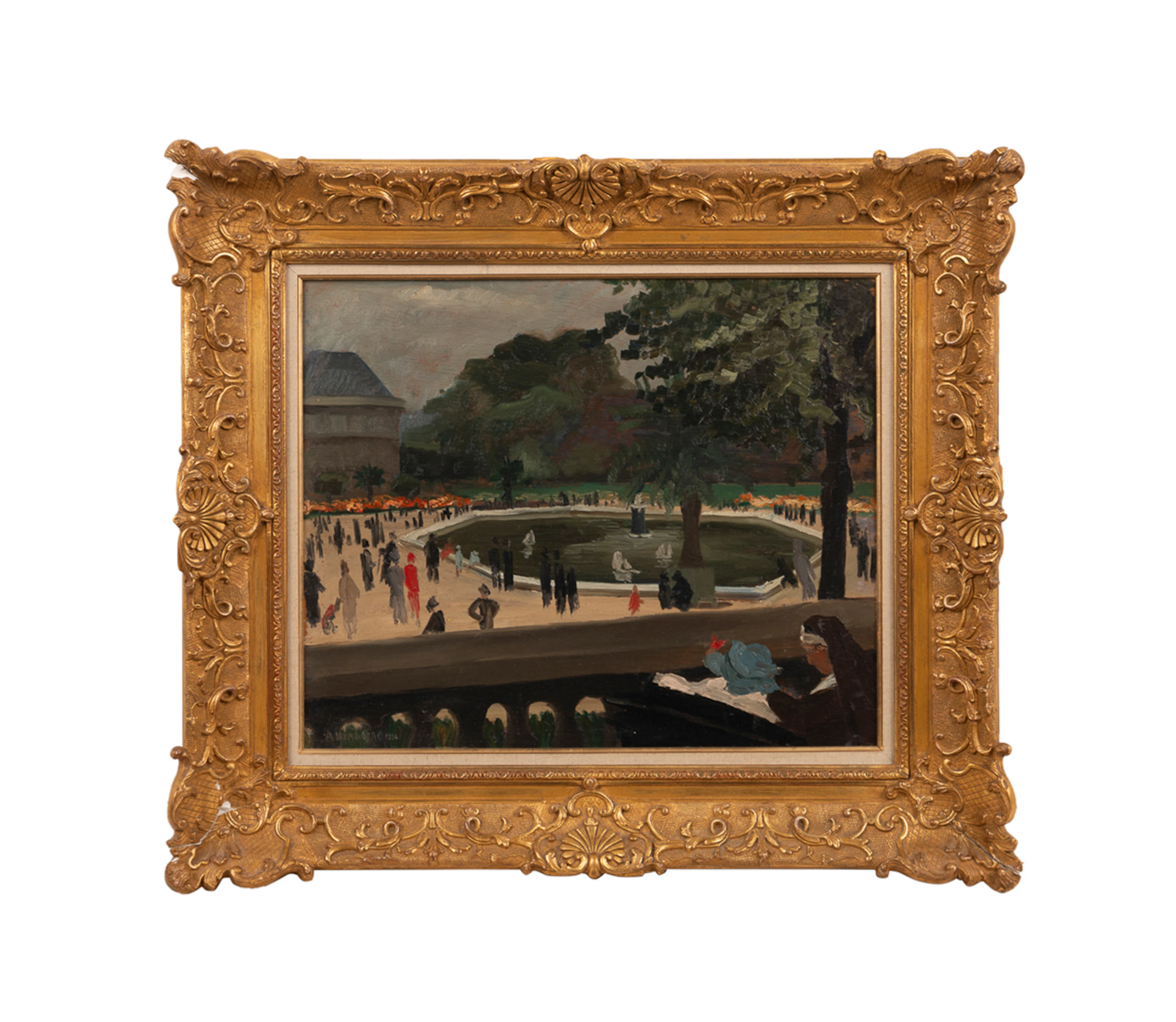 Andre Hambourg, "Au Luxembourg", 1930, O/P