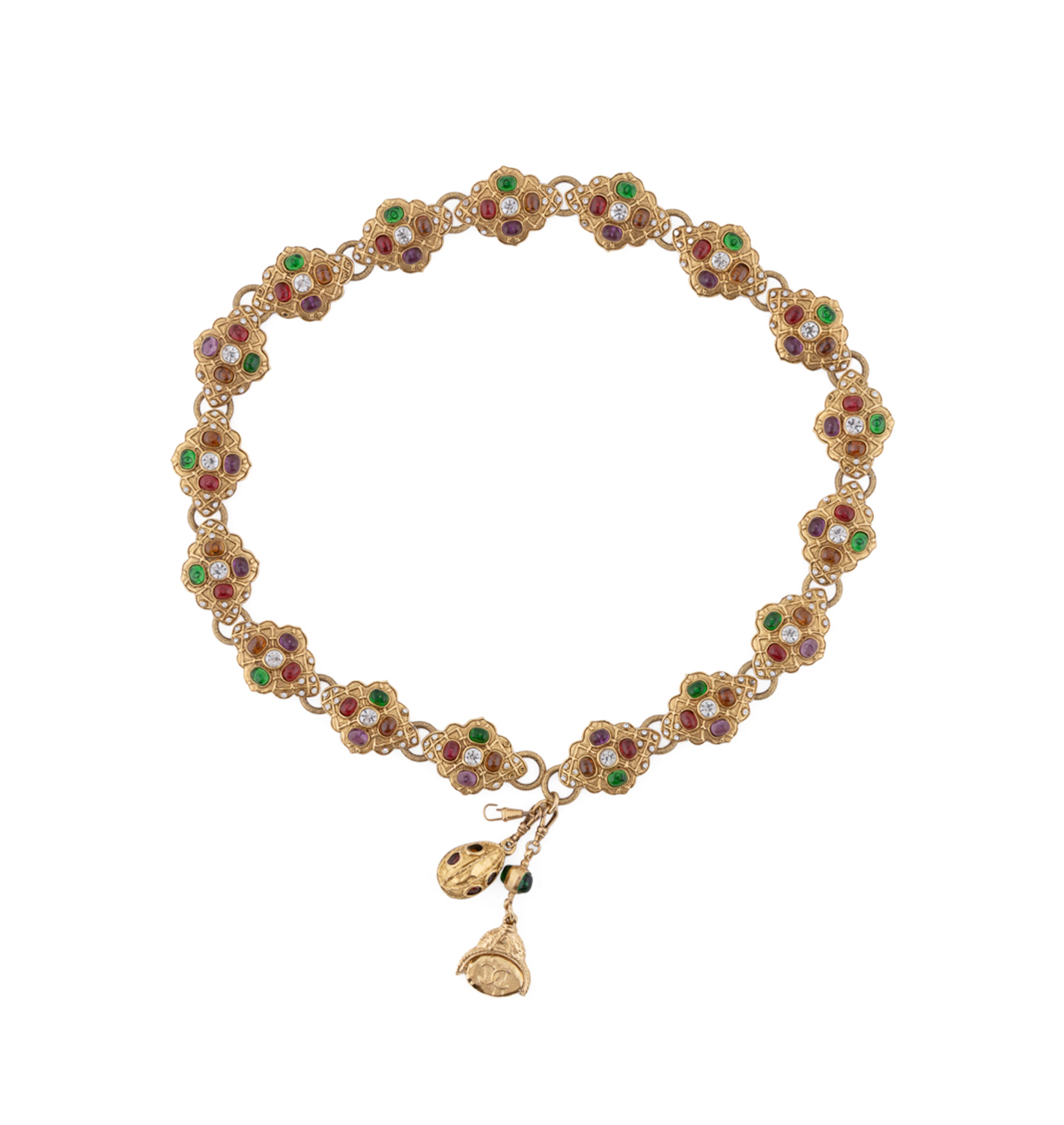Chanel Vintage Gold Tone & Gripoix Belt c. 1985