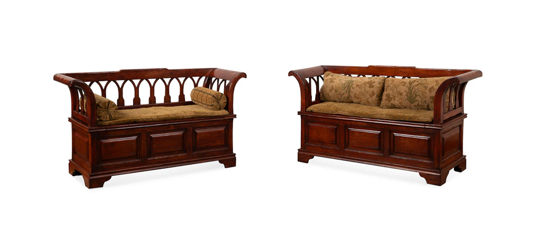 Pair of Biedermeier Style Storage Benches