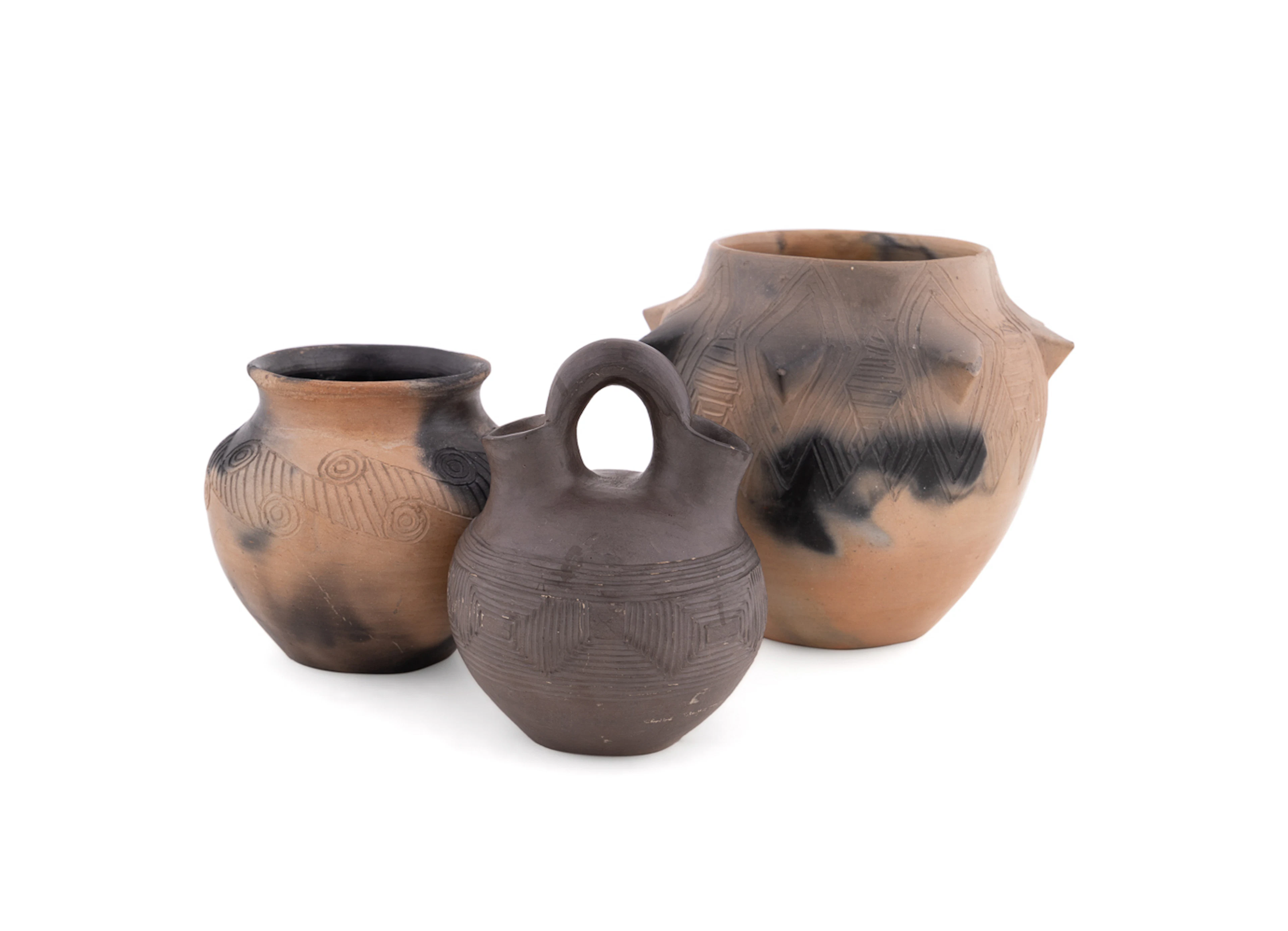 Maude Welch, Three Small Pottery Vessels, 20th C.