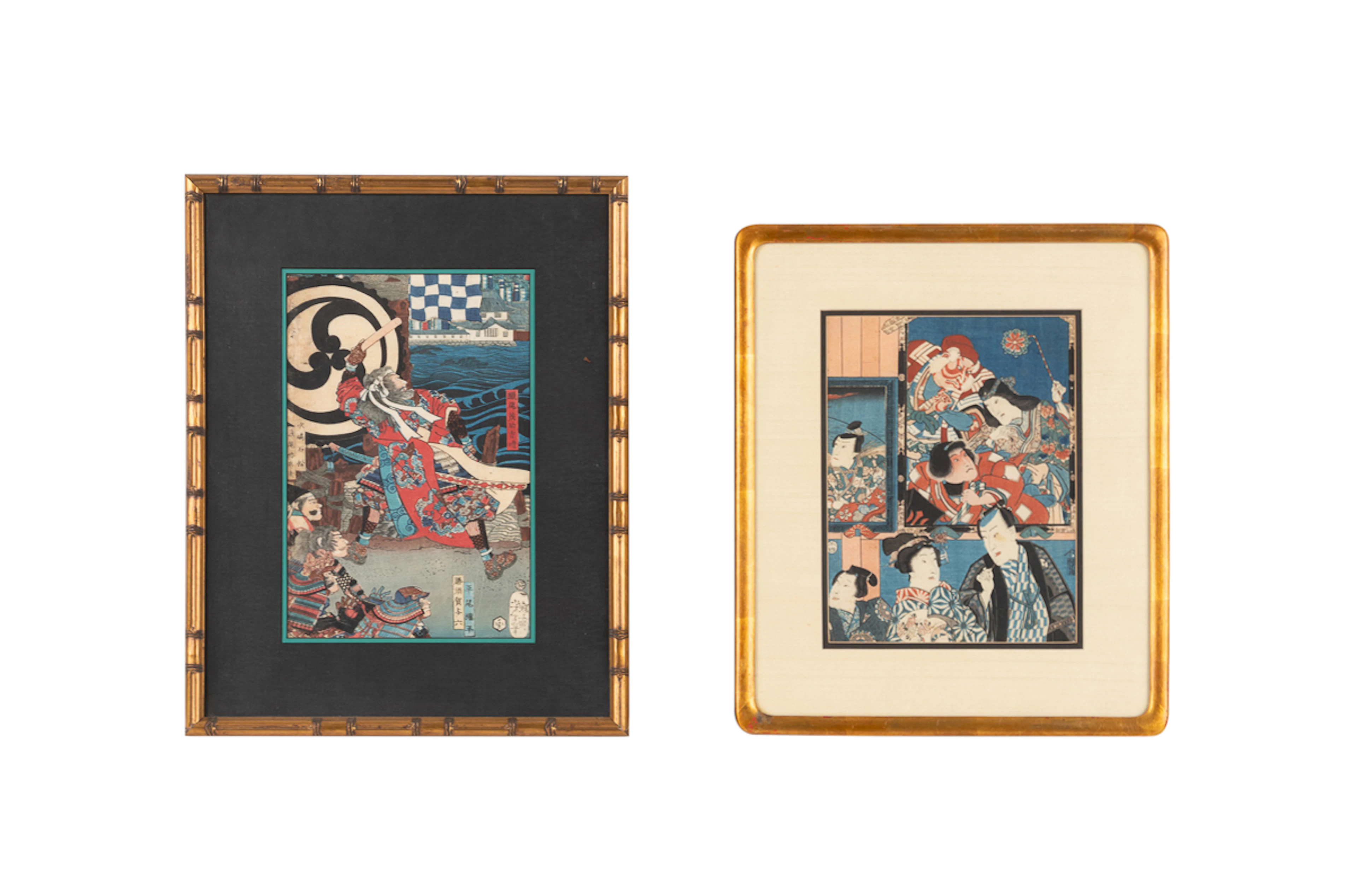 Yoshitoshi & Kunisada, Two Woodblock Prints
