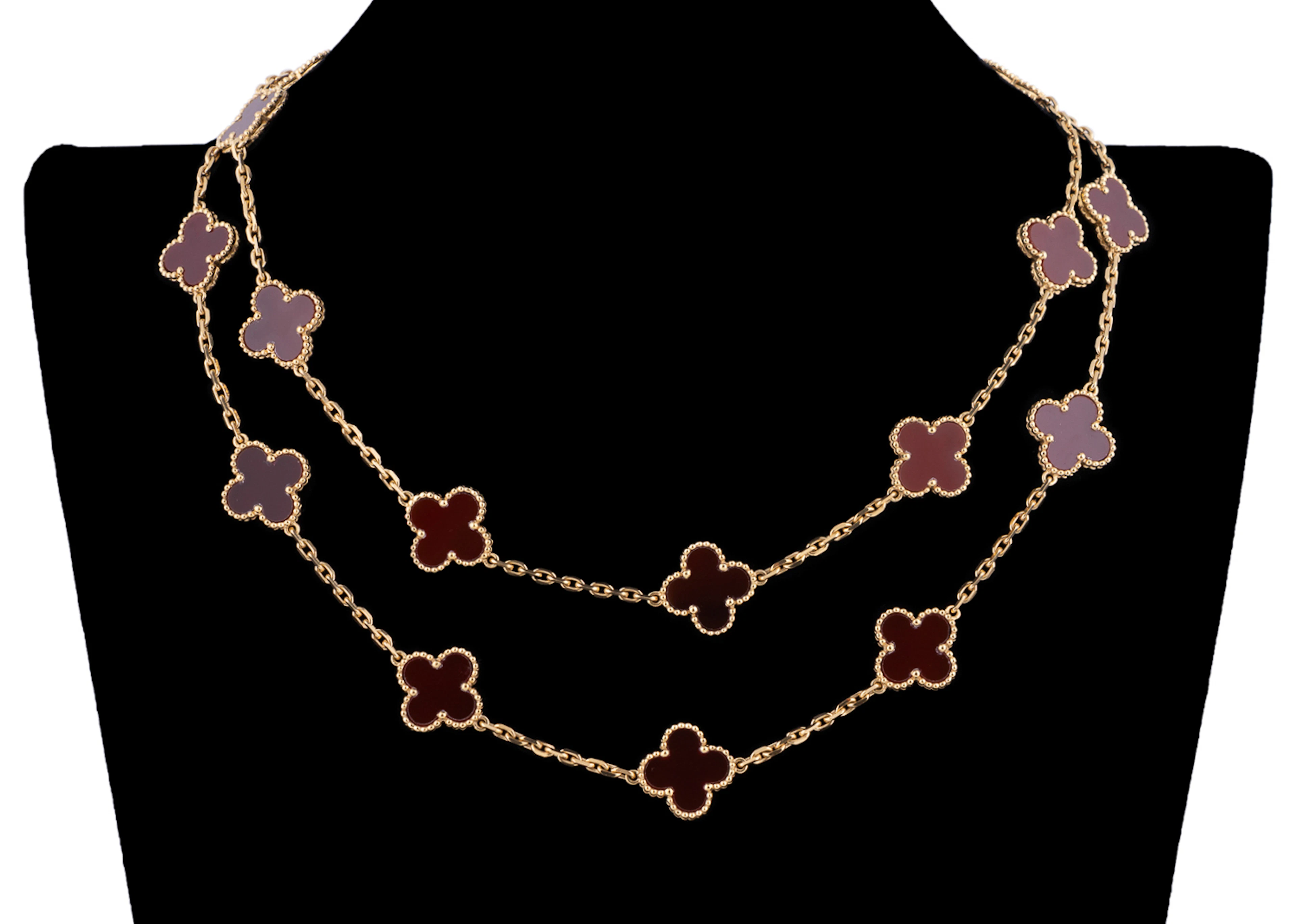 Van Cleef & Arpels, Carnelian Alhambra Necklace