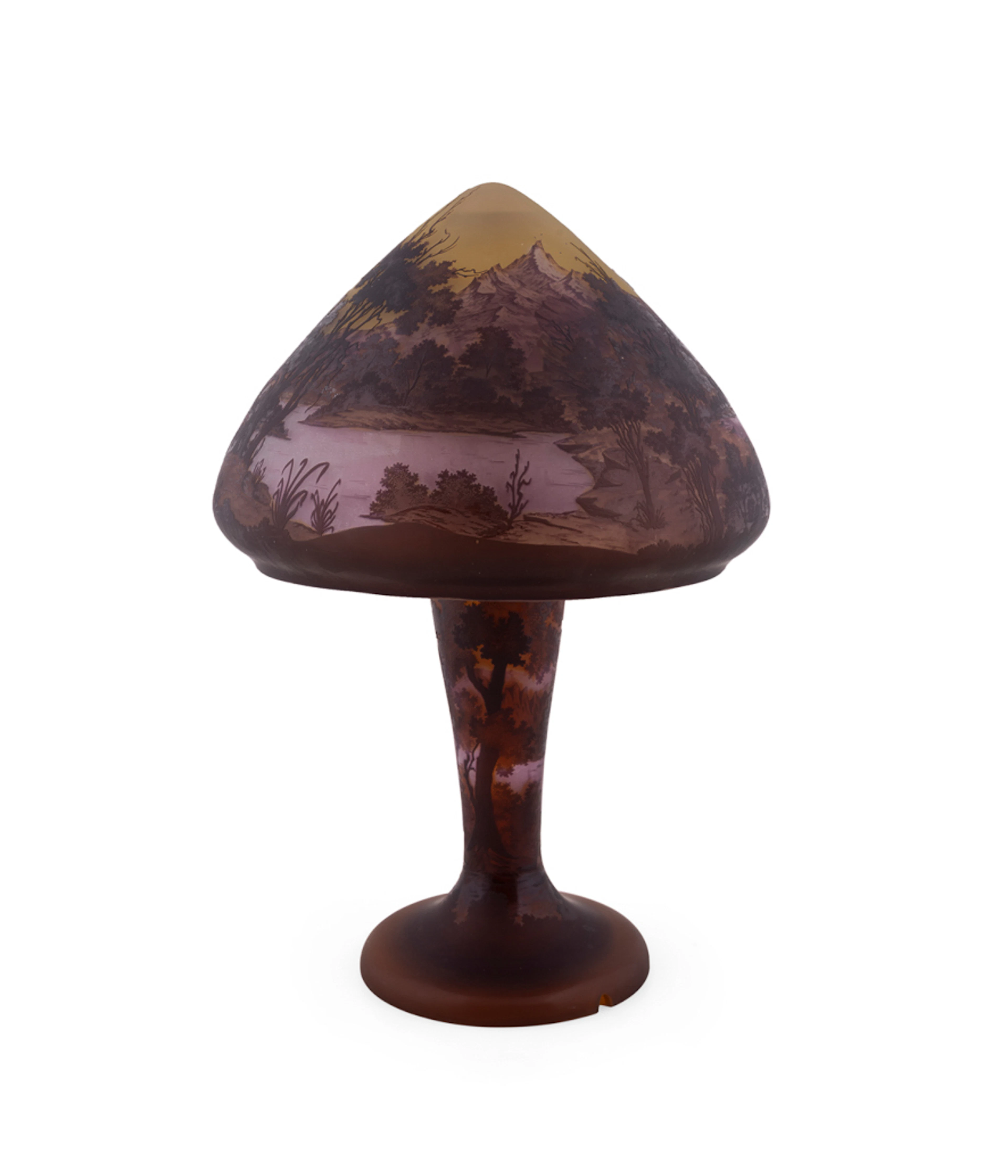 Emile Galle (after) Cameo Glass Shade & Lamp Base