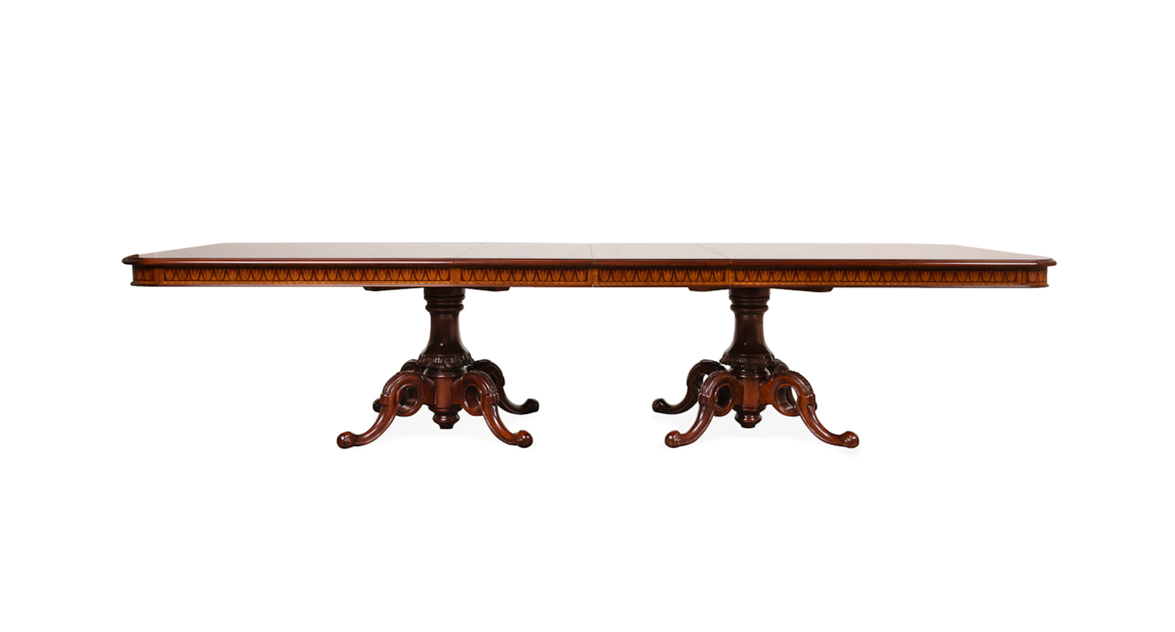 Neoclassical Style Dining Table With Two Leaves