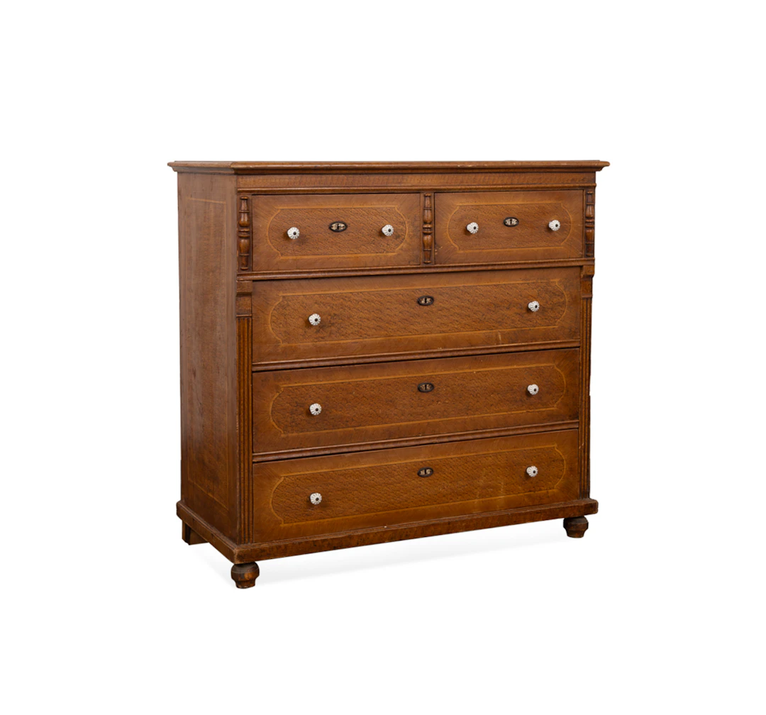 19th C. German Grain Painted Pine Chest of Drawers
