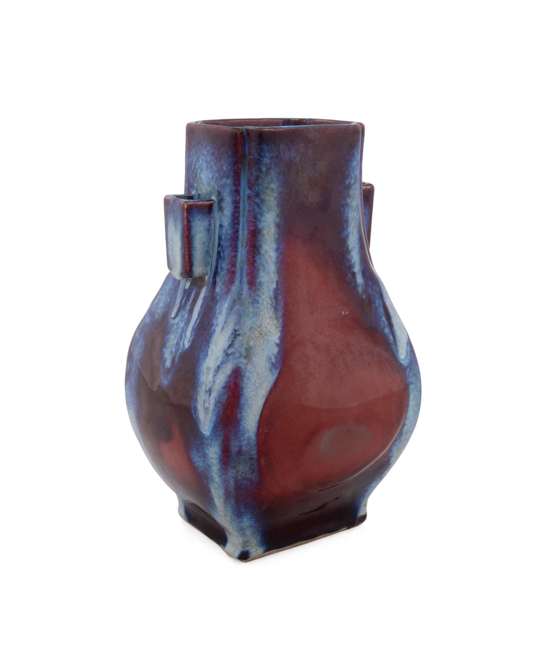 Chinese Flambe Glazed Hu Vase