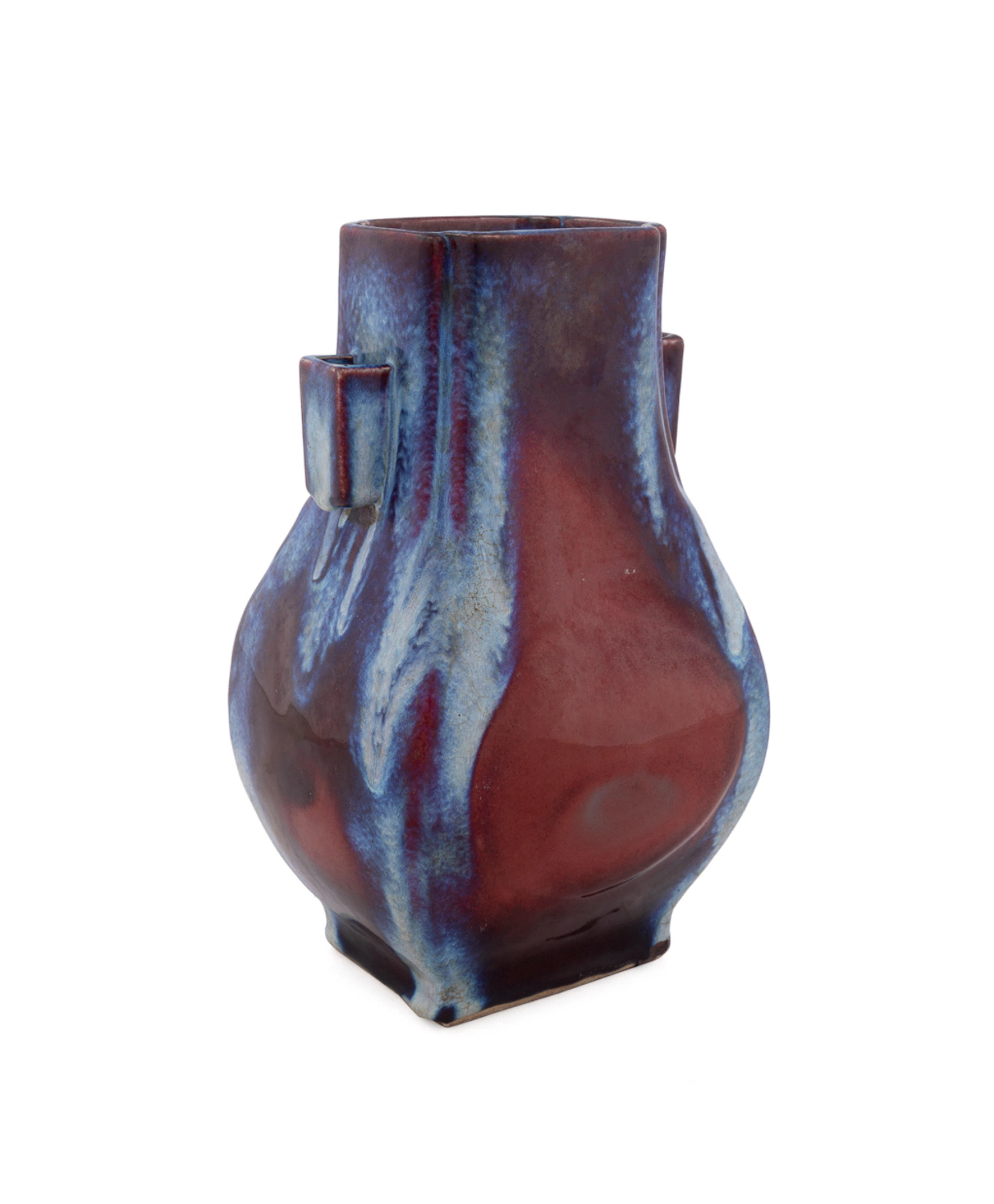Chinese Flambe Glazed Hu Vase