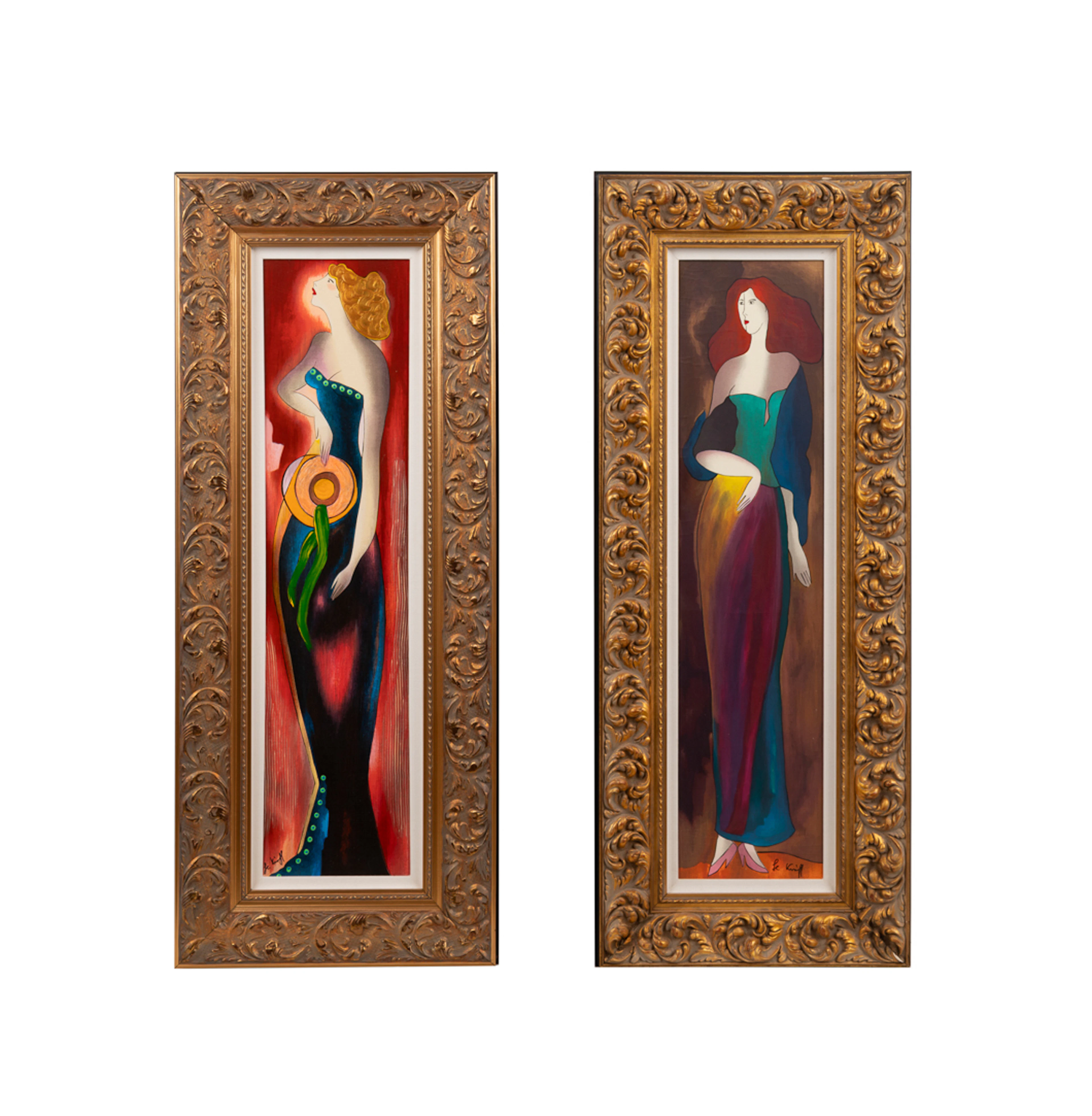 Le Kinff, Pr. Stylized Female Figures, Serigraphs