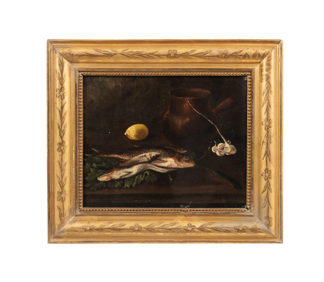 Cont. School, Still Life with Fish, 19th C., O/C