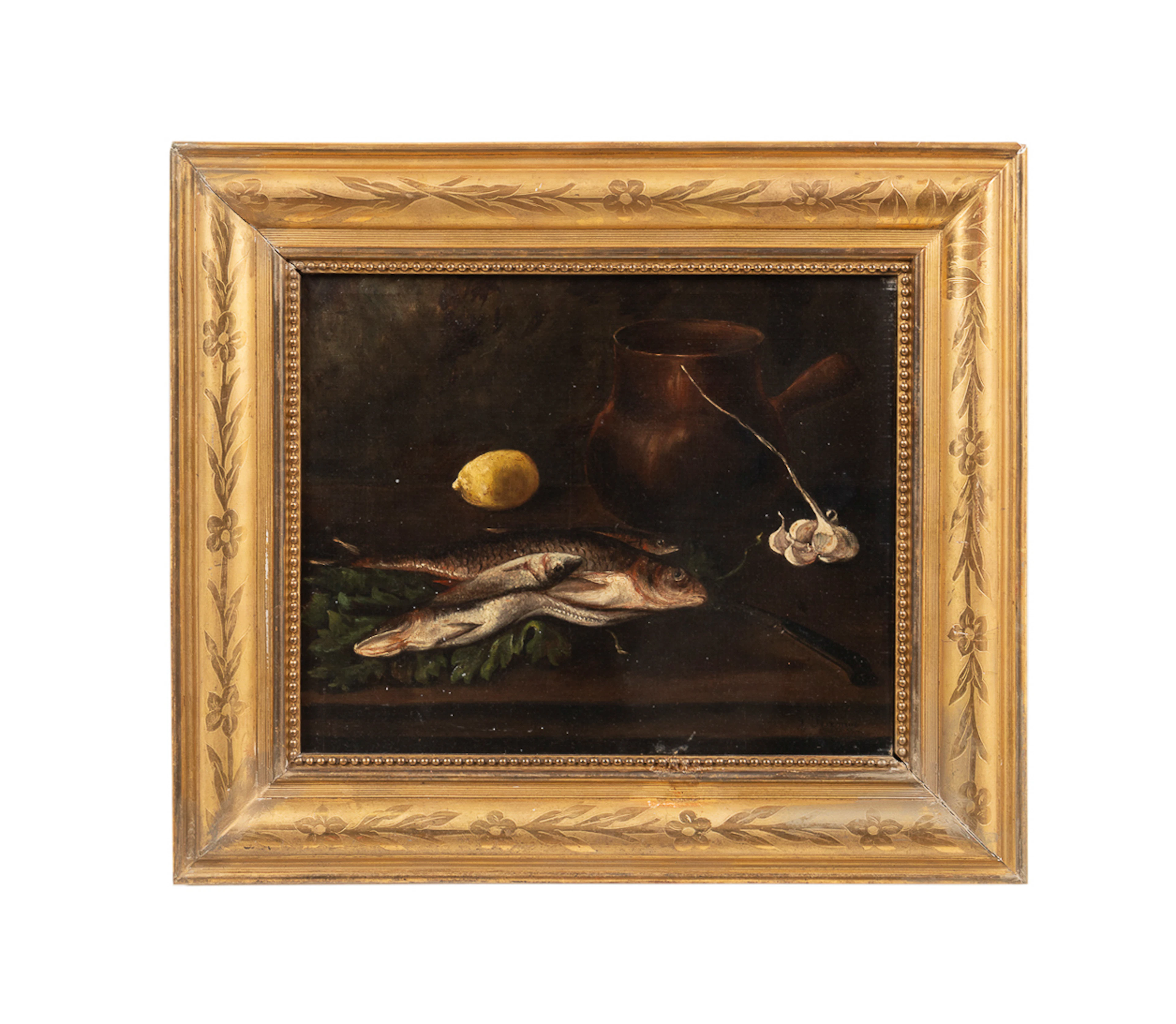 Cont. School, Still Life with Fish, 19th C., O/C
