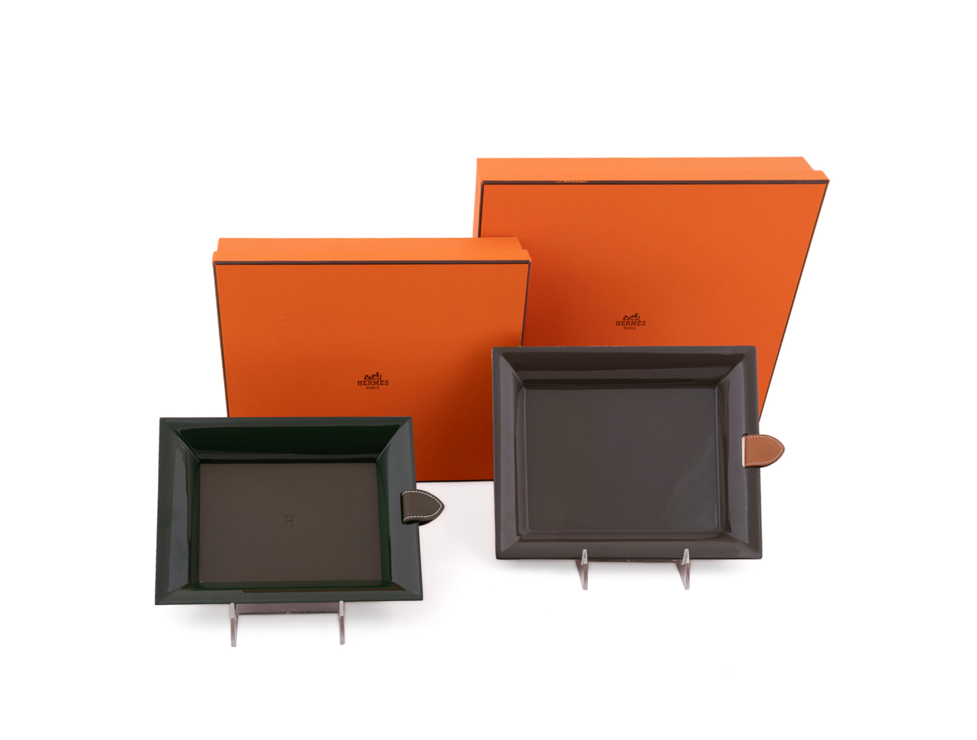 Hermes, Set of Two "Atrium" Lacquered Trays