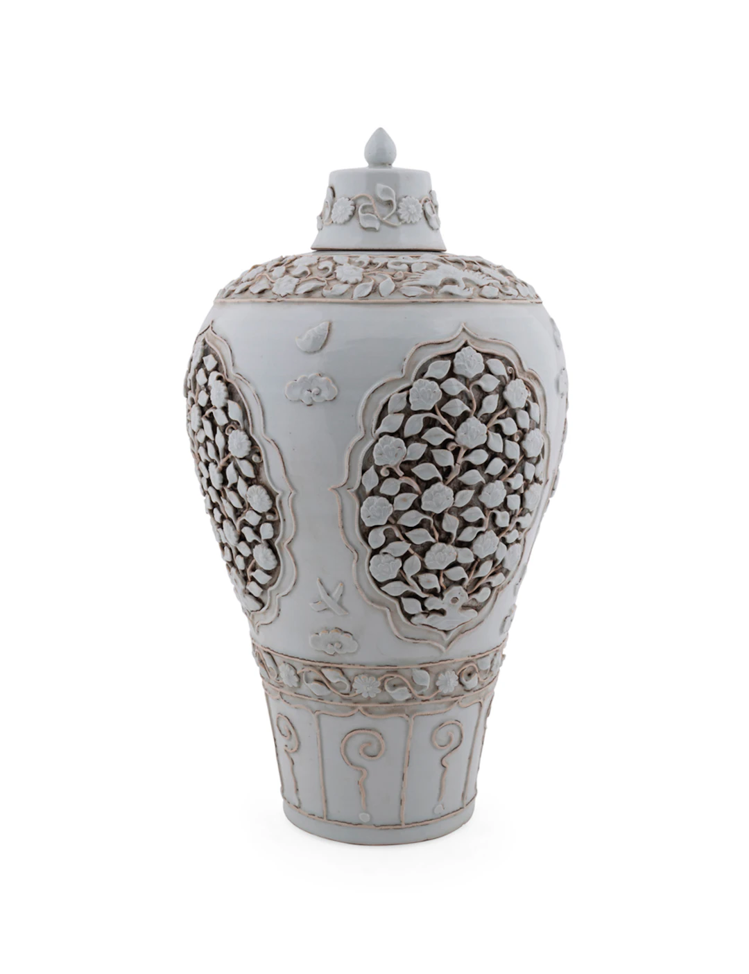Chinese Qingbai Meiping Covered Vase