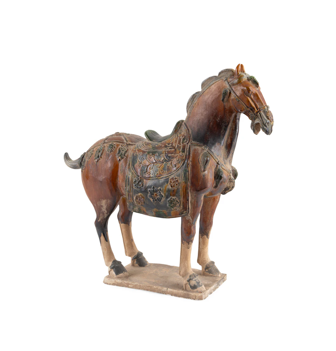 Tang Dynasty Style Sancai Glazed Caparisoned Horse