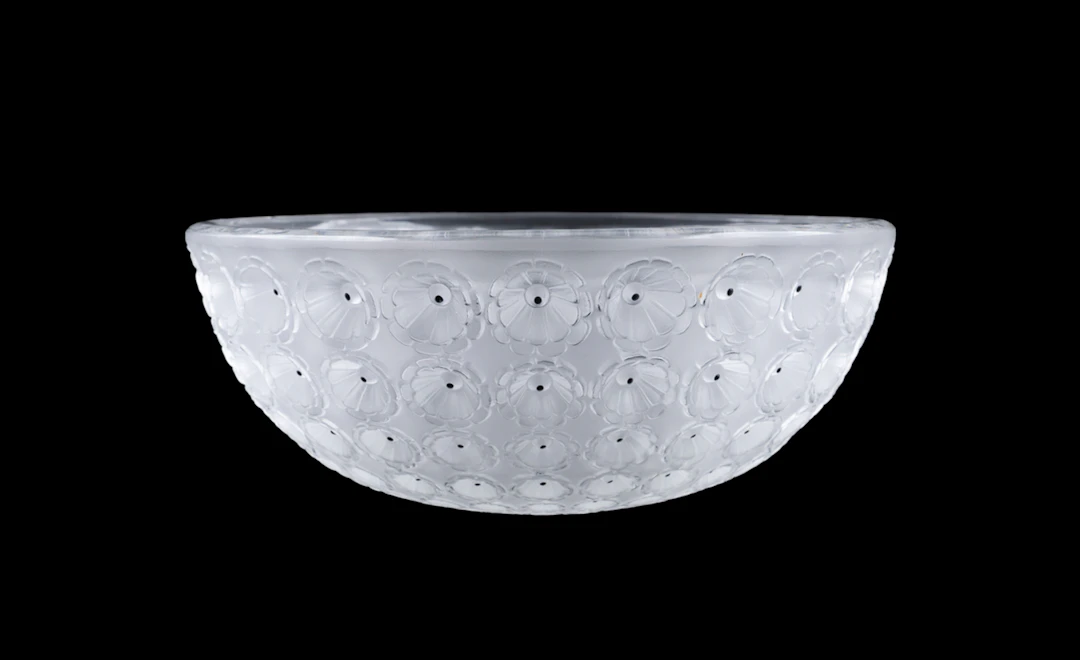 Lalique "Nemours" Colorless Crystal Bowl