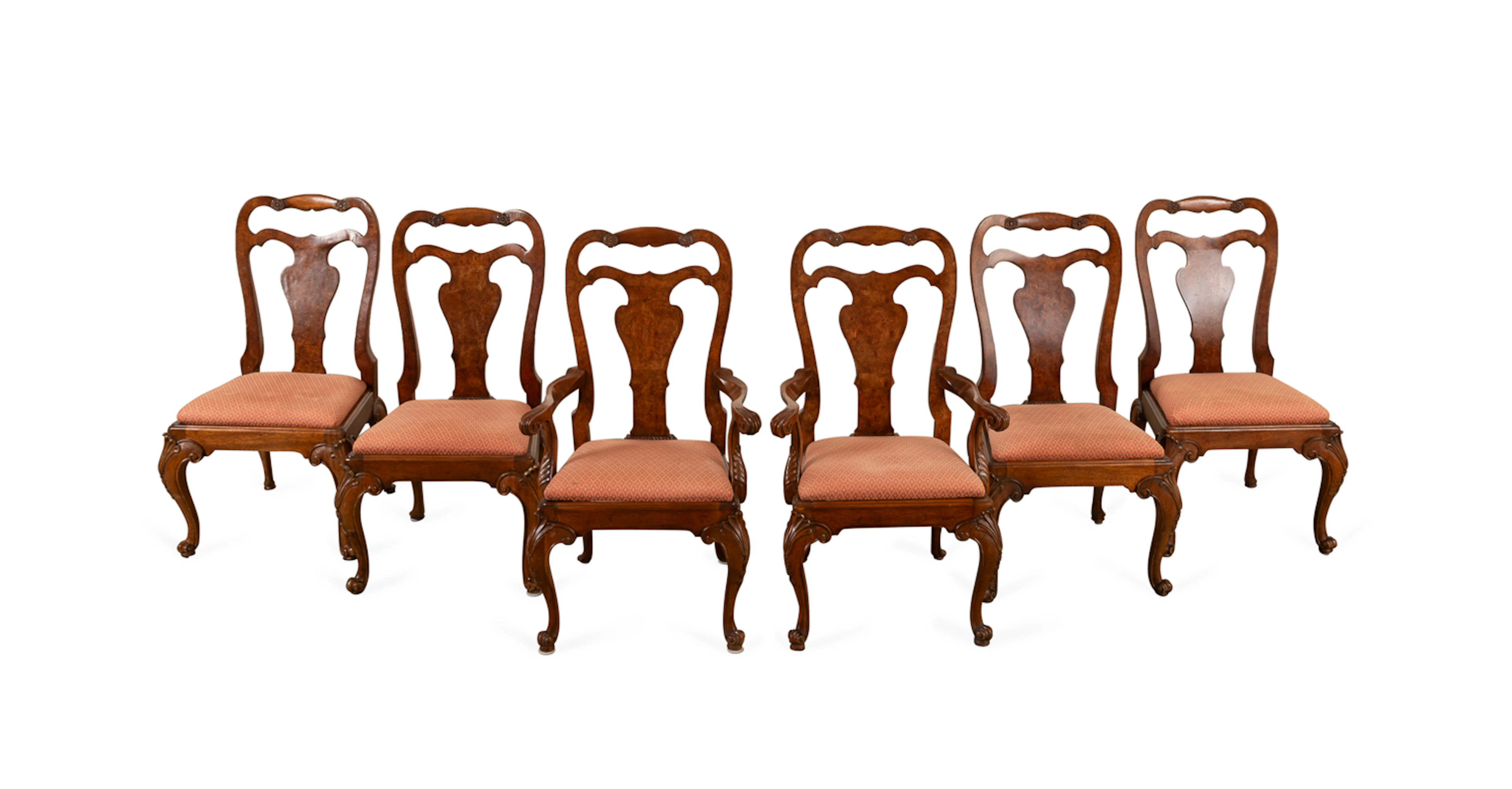 Six E.J. Victor George II Style Dining Chairs