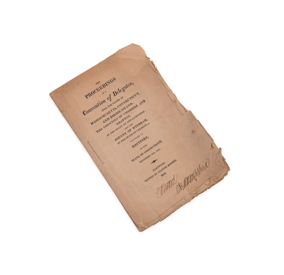 1815 Hartford Convention Pamphlet, Signed
