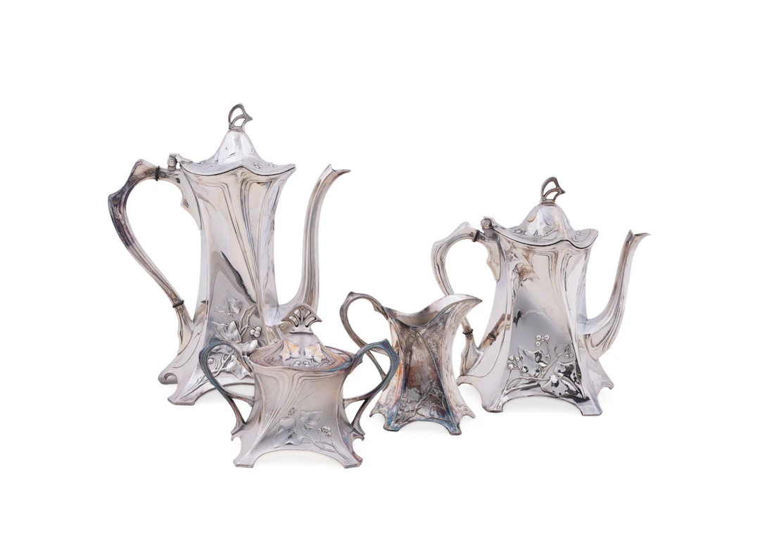 WMF, Four Piece Art Nouveau Tea Service, C. 1900