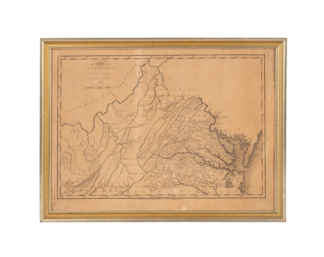 "The State of Virginia" Map, Samuel Lewis, 1794