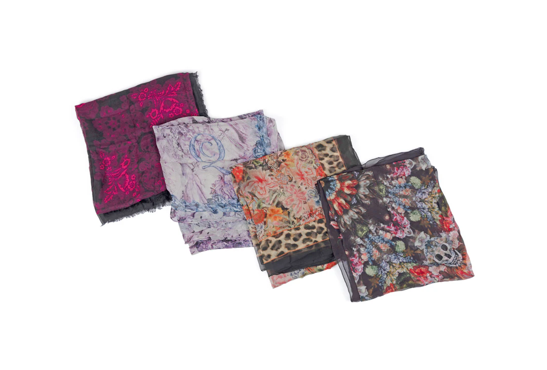 Alexander McQueen, Four Scarves, Floral