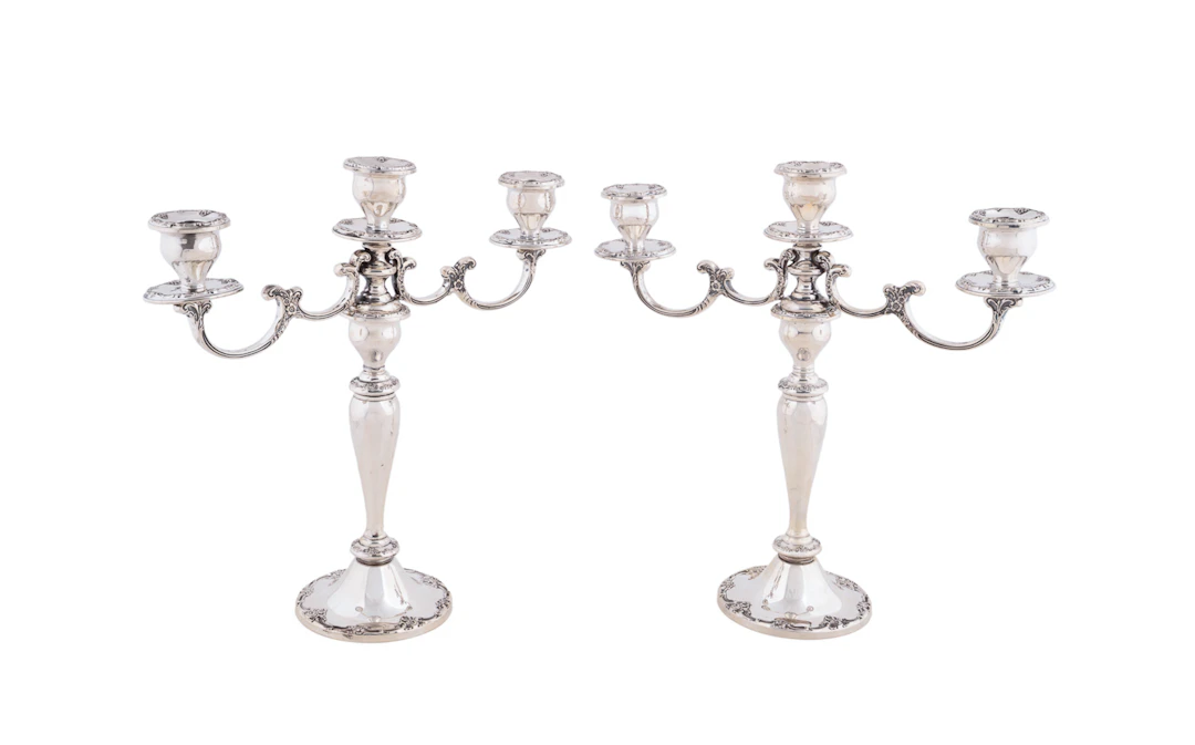 Gorham, Pair of "Melrose" Sterling Candelabra