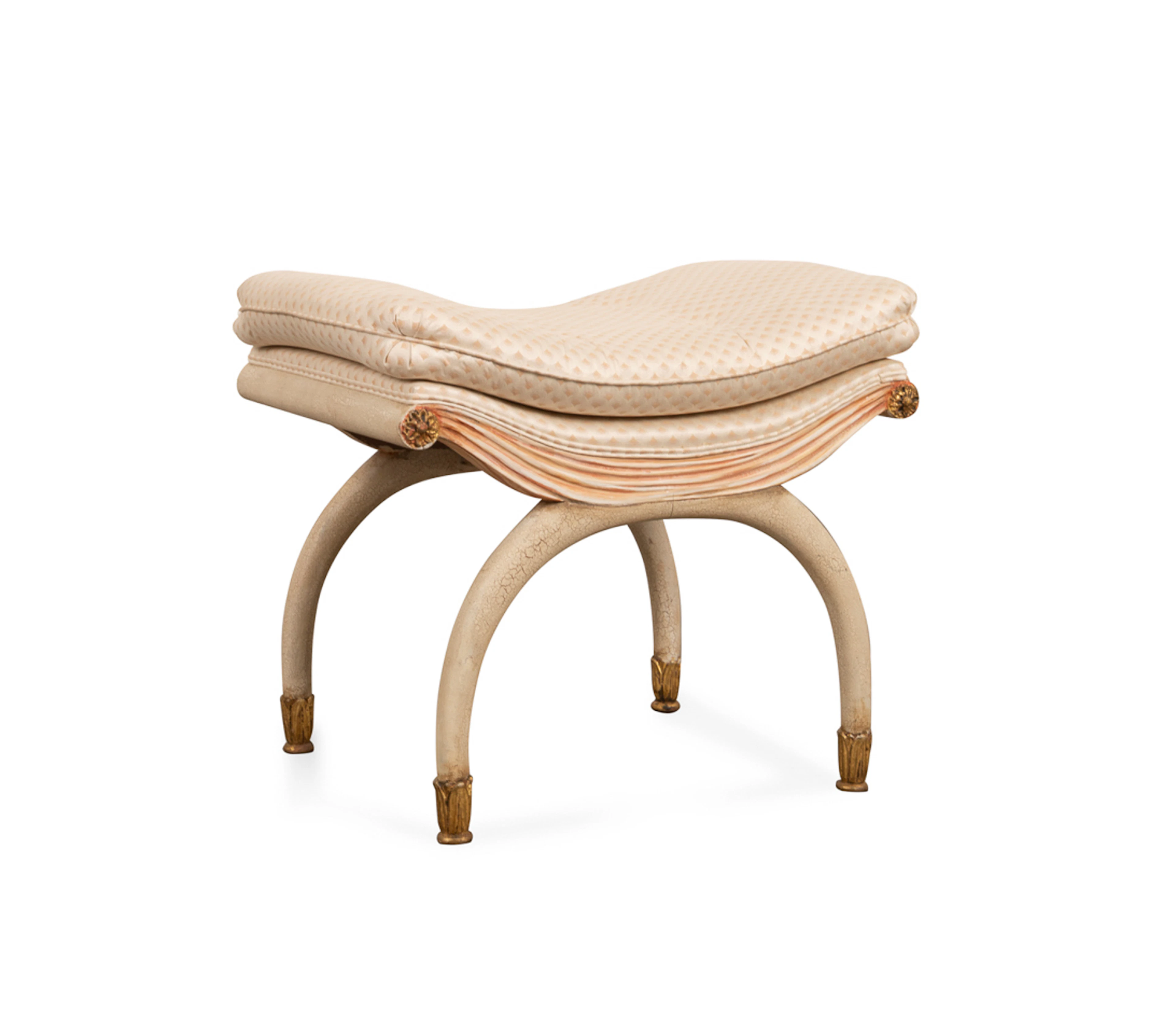 Italian Venetian Style Upholstered Footstool