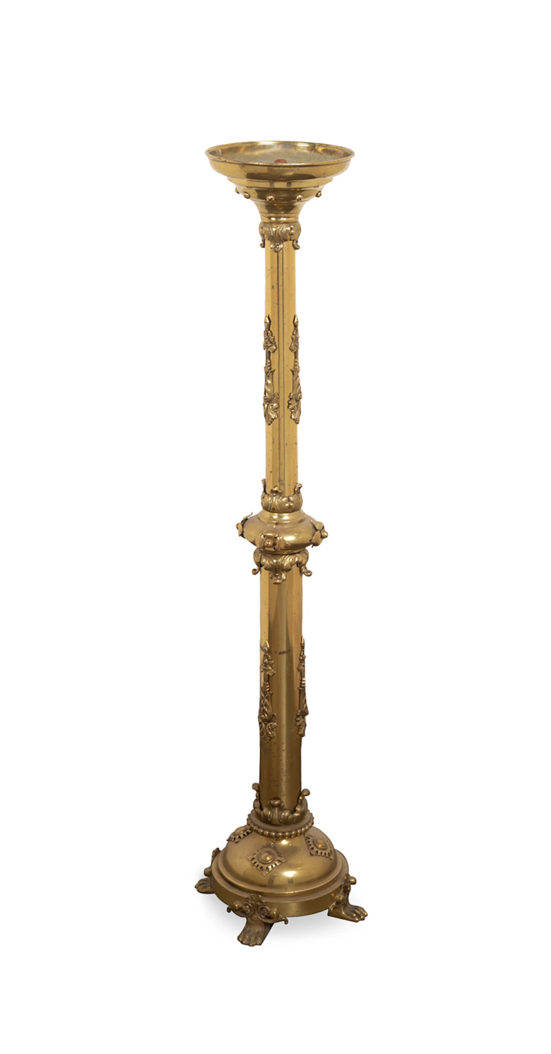 Baroque Style Tall Brass Altar Candlestick