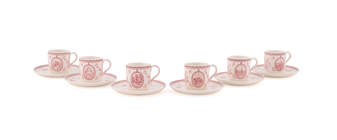 Six Wedgwood Cups & Saucers, Gift of Margaret Mitchell, 1930s, English