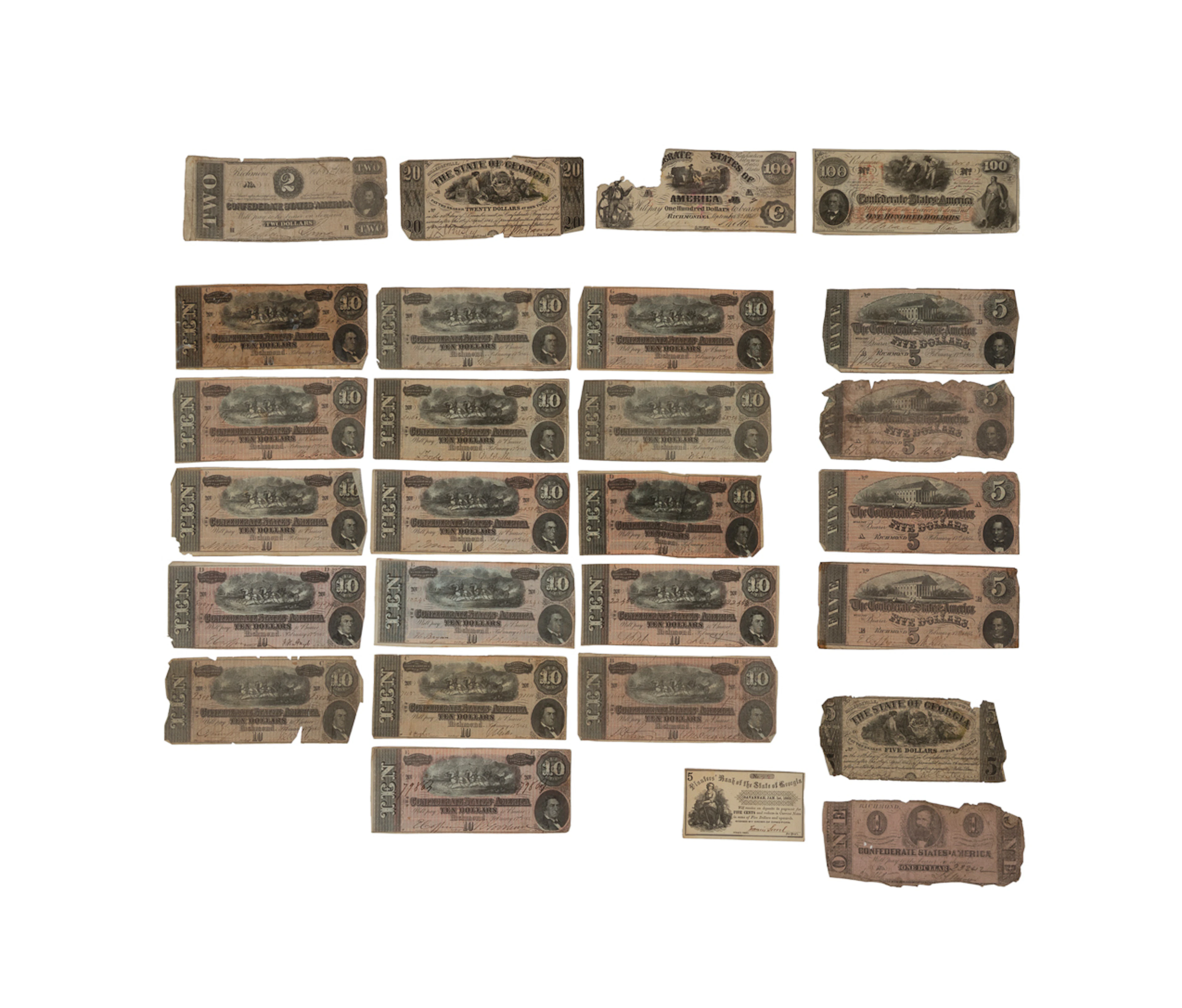 Group of 27, Confederate & Georgia State Notes