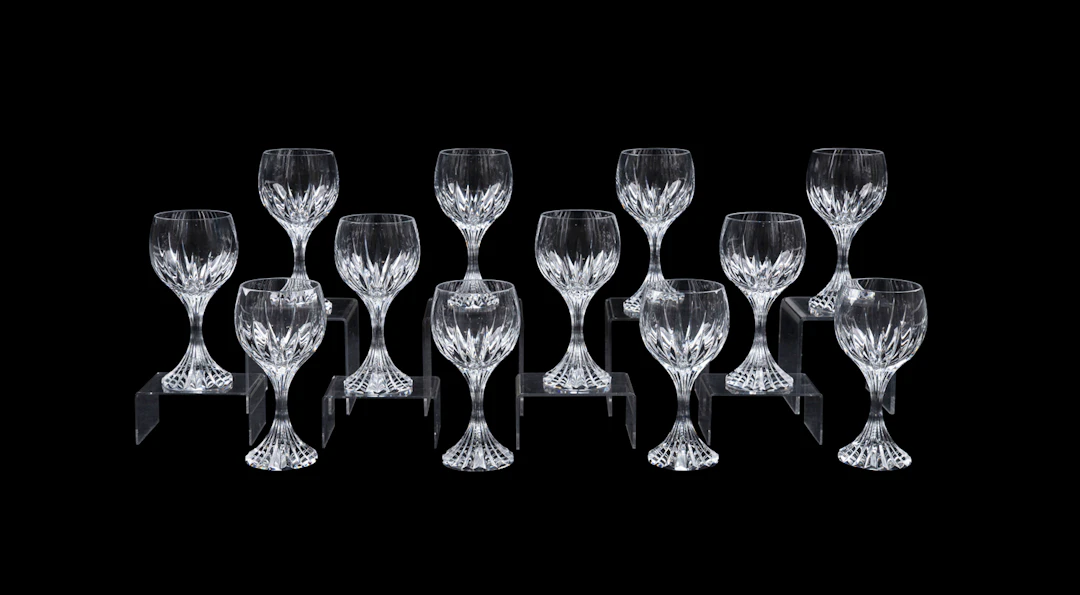 Baccarat, 12 "Massena" Crystal White Wine Glasses