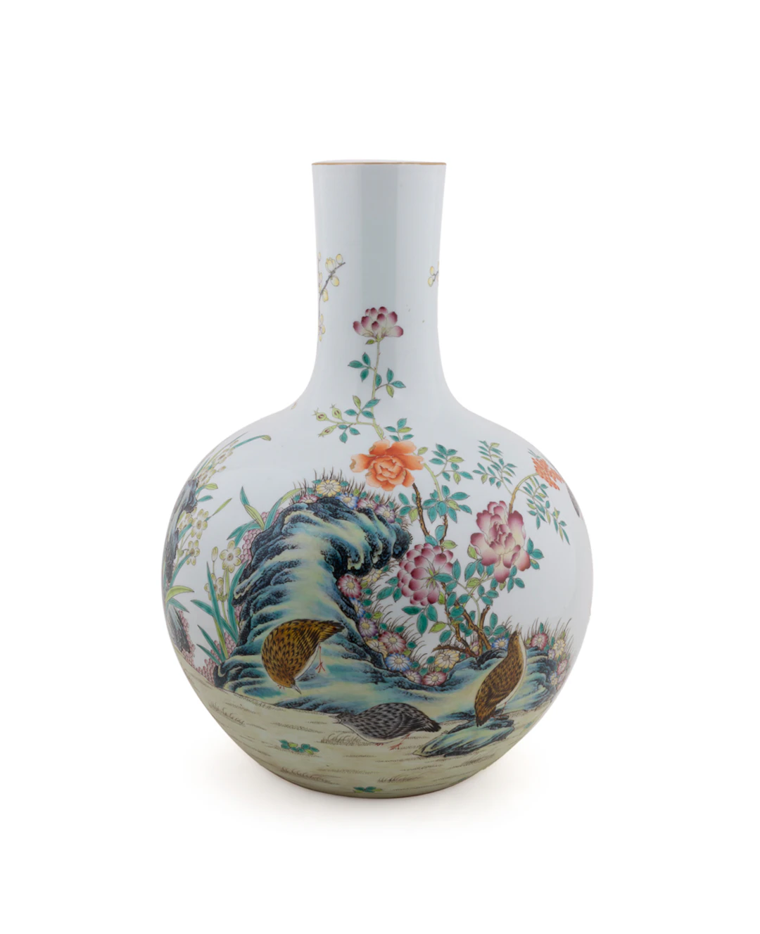 19th C. Qing Dynasty Large Bottle Vase