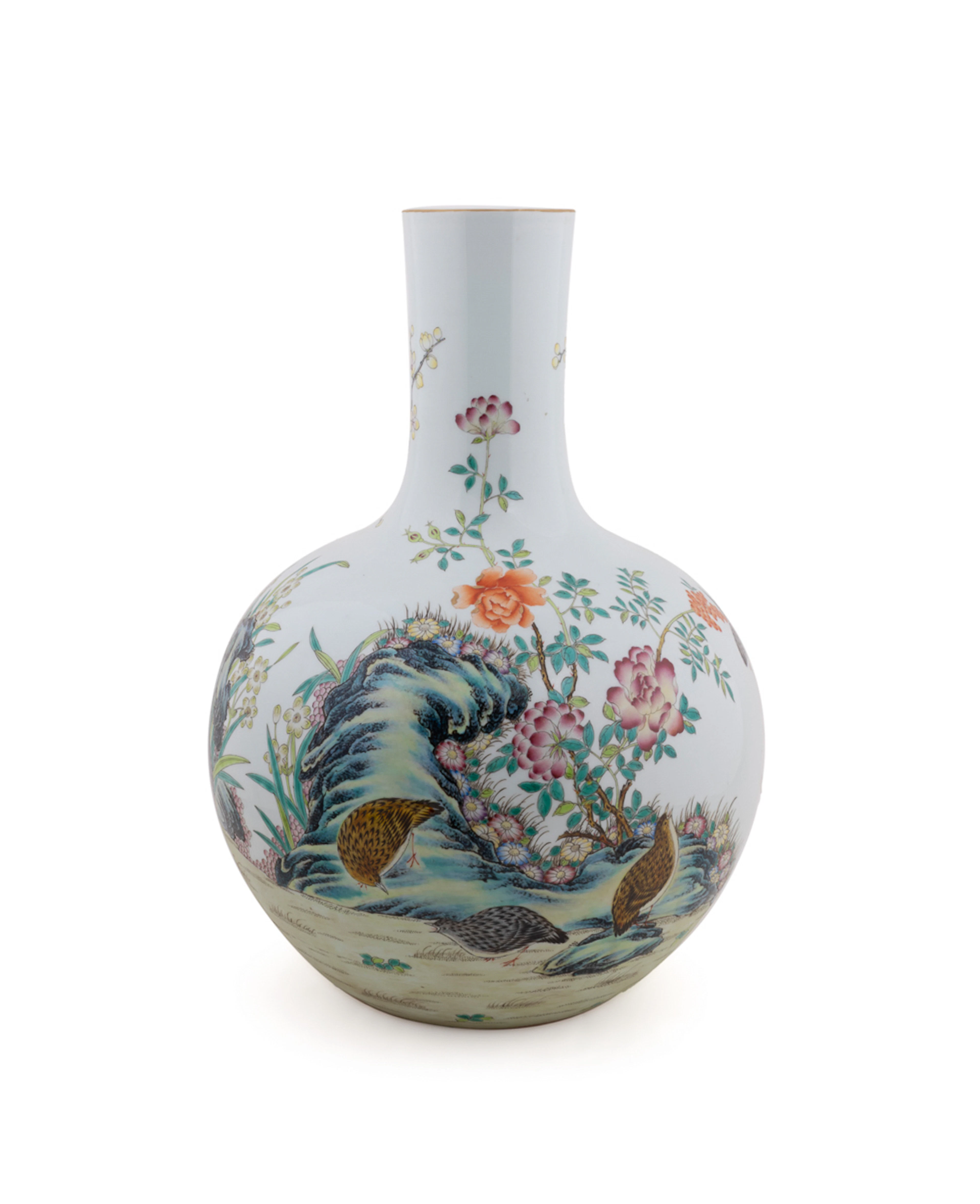 19th C. Qing Dynasty Large Bottle Vase