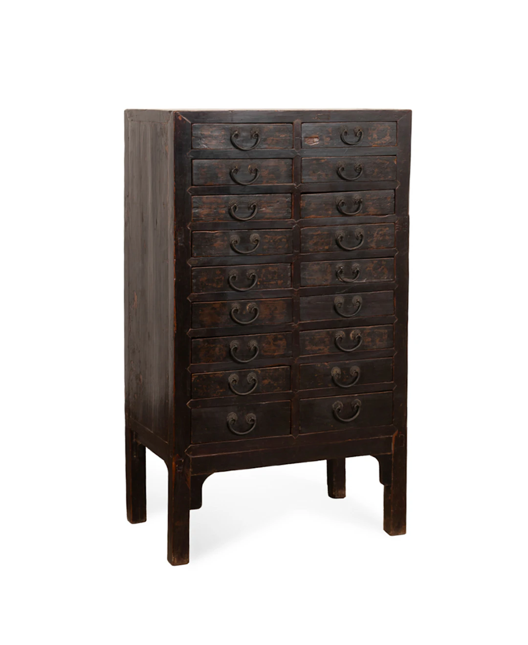 Chinese Black Lacquered Apothecary Cabinet