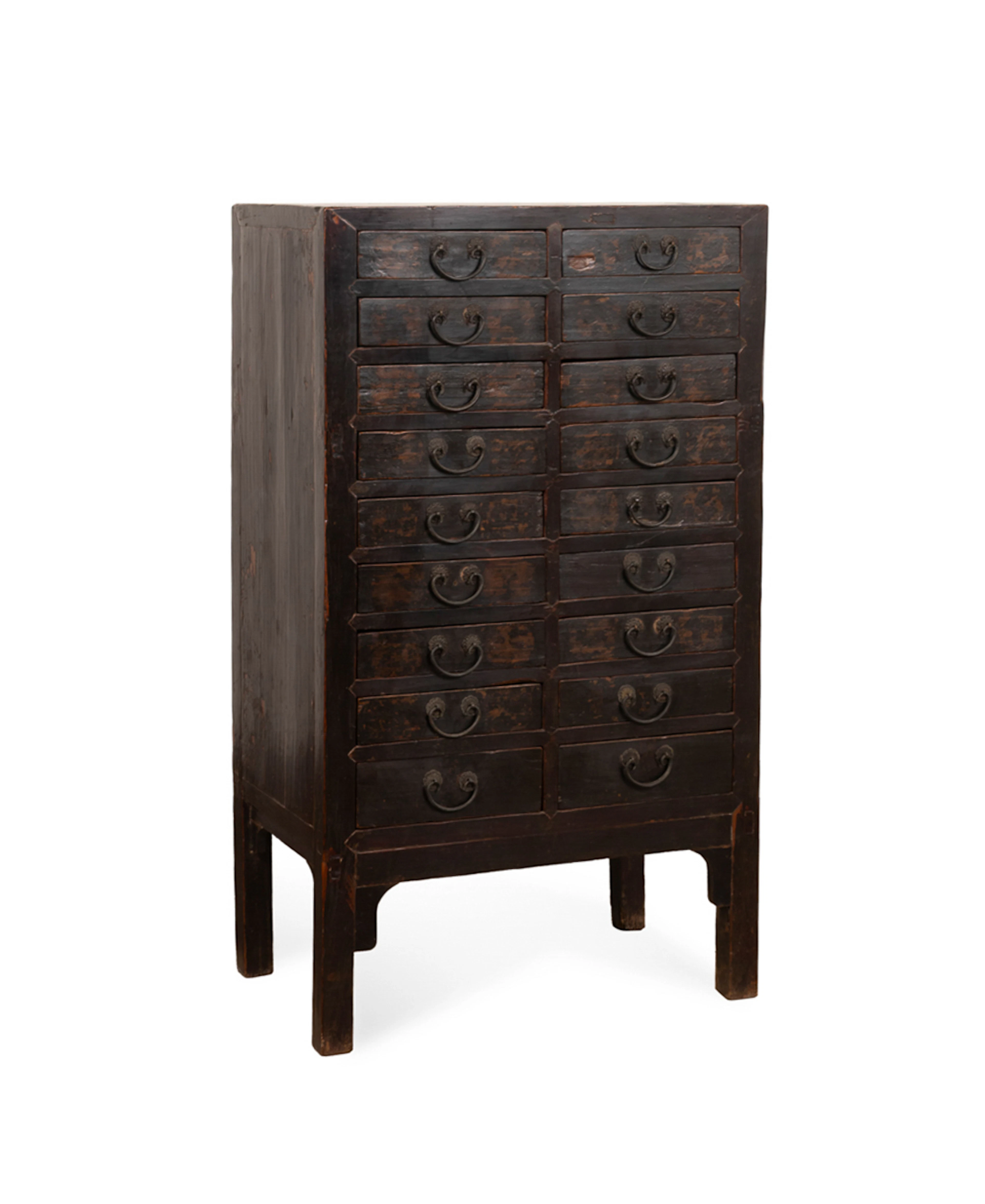 Chinese Black Lacquered Apothecary Cabinet