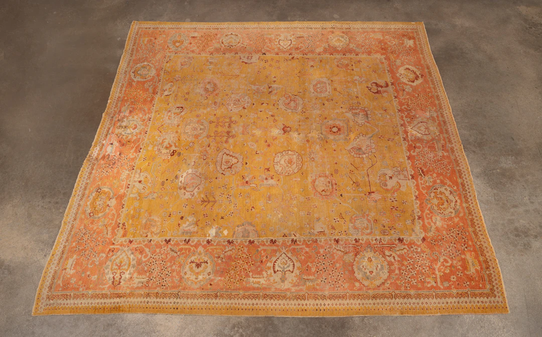 Turkish Oushak Hand-Knotted Rug, Early 20th C.