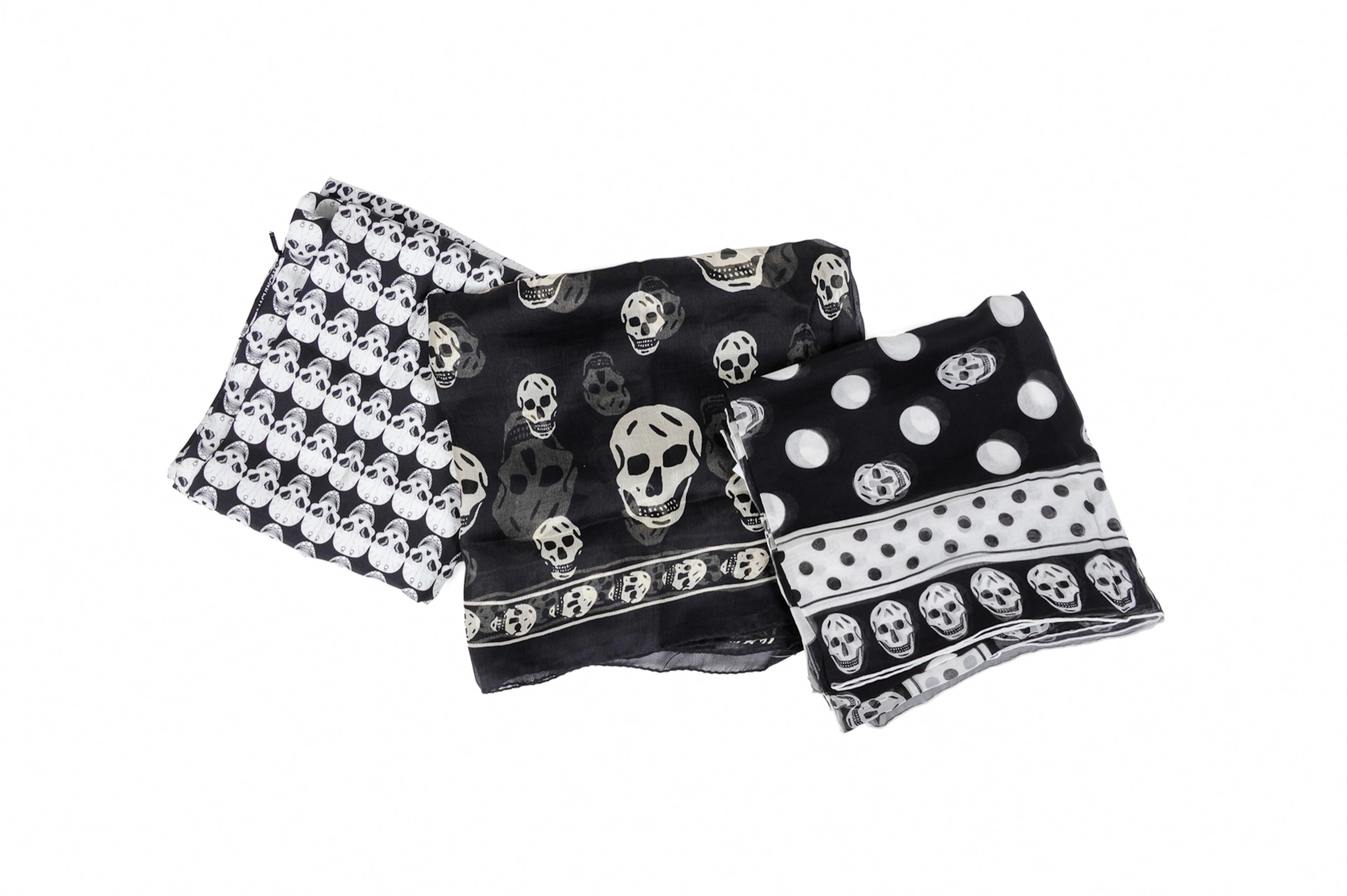 Alexander McQueen & Thomas Wylde, 3 B&W Scarves
