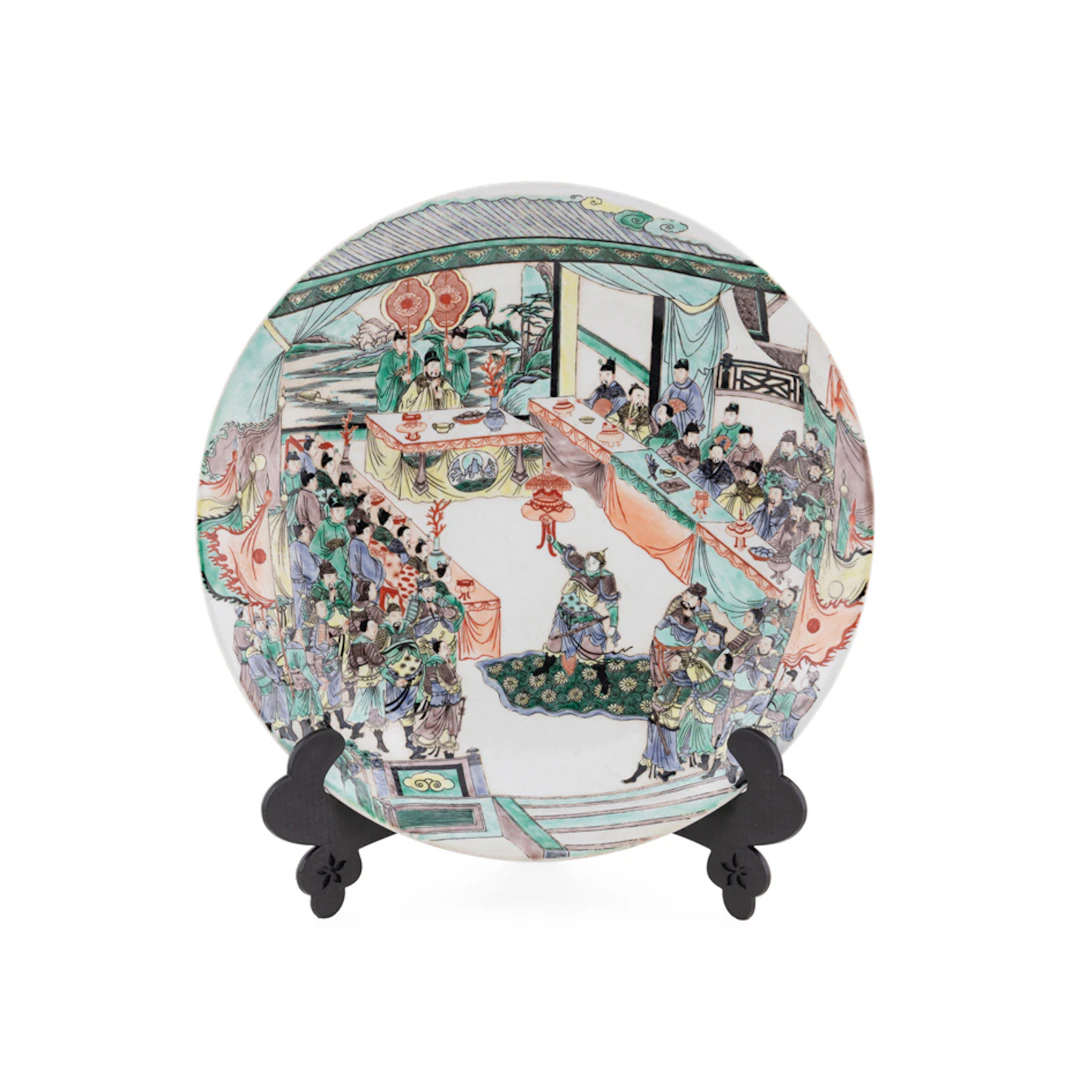 19th C. Famille Verte ‘Lintong Dou Bao’ Charger